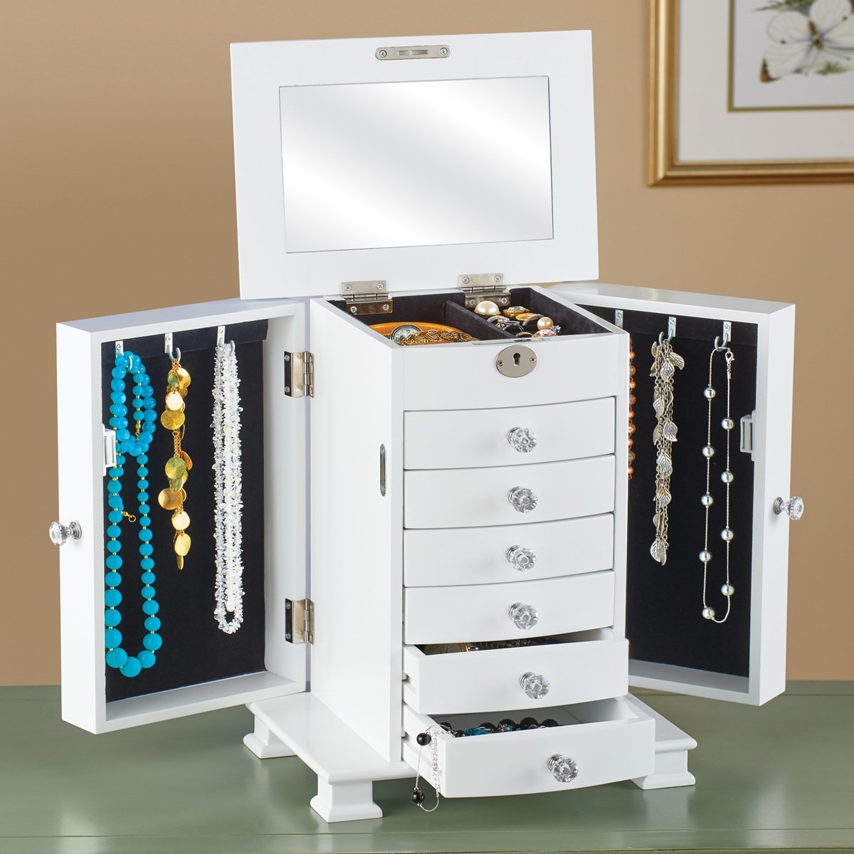 Dresser Lock Top VelvetLined Jewelry Box Collections Etc.
