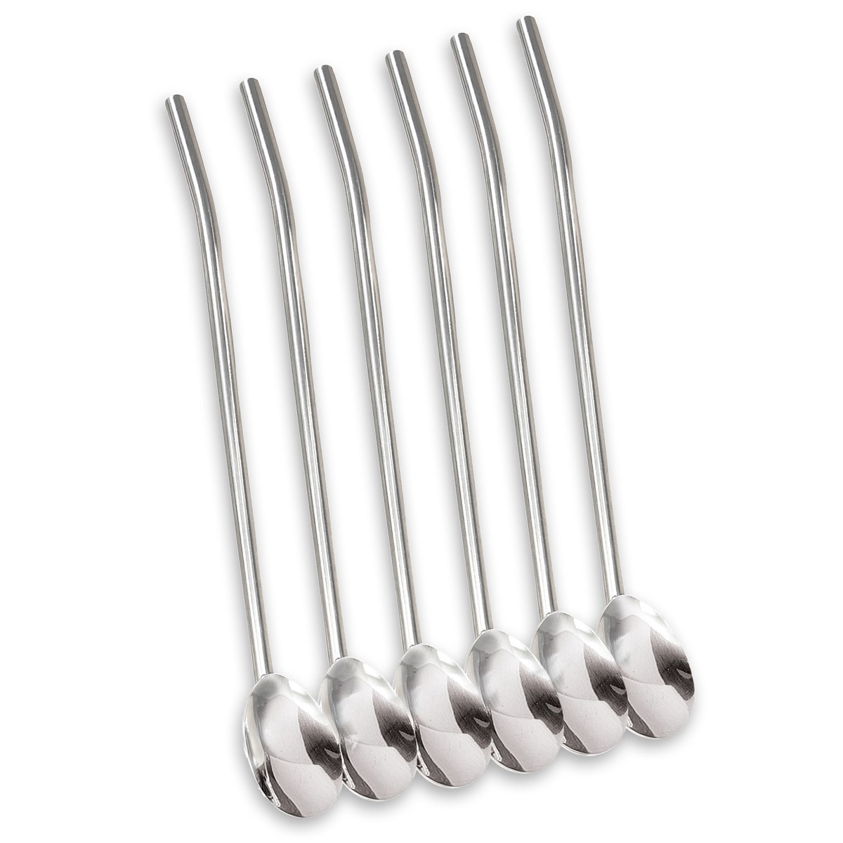 Stainless Steel Spoon Straws Set of 6 Collections Etc.