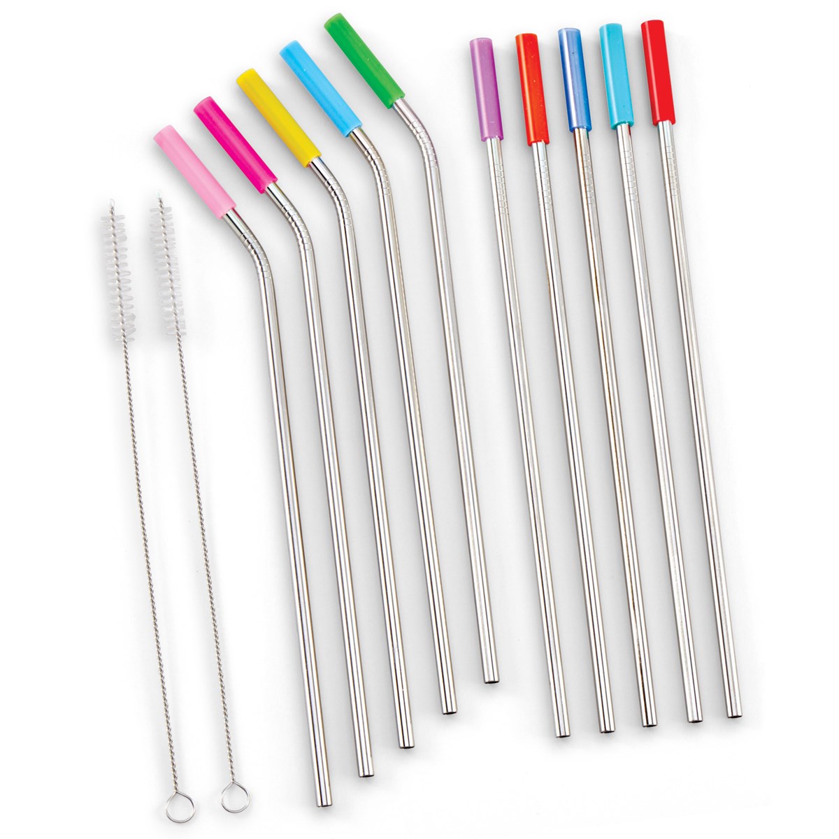 Stainless Steel Straws with Covers Set of 12 Collections Etc.