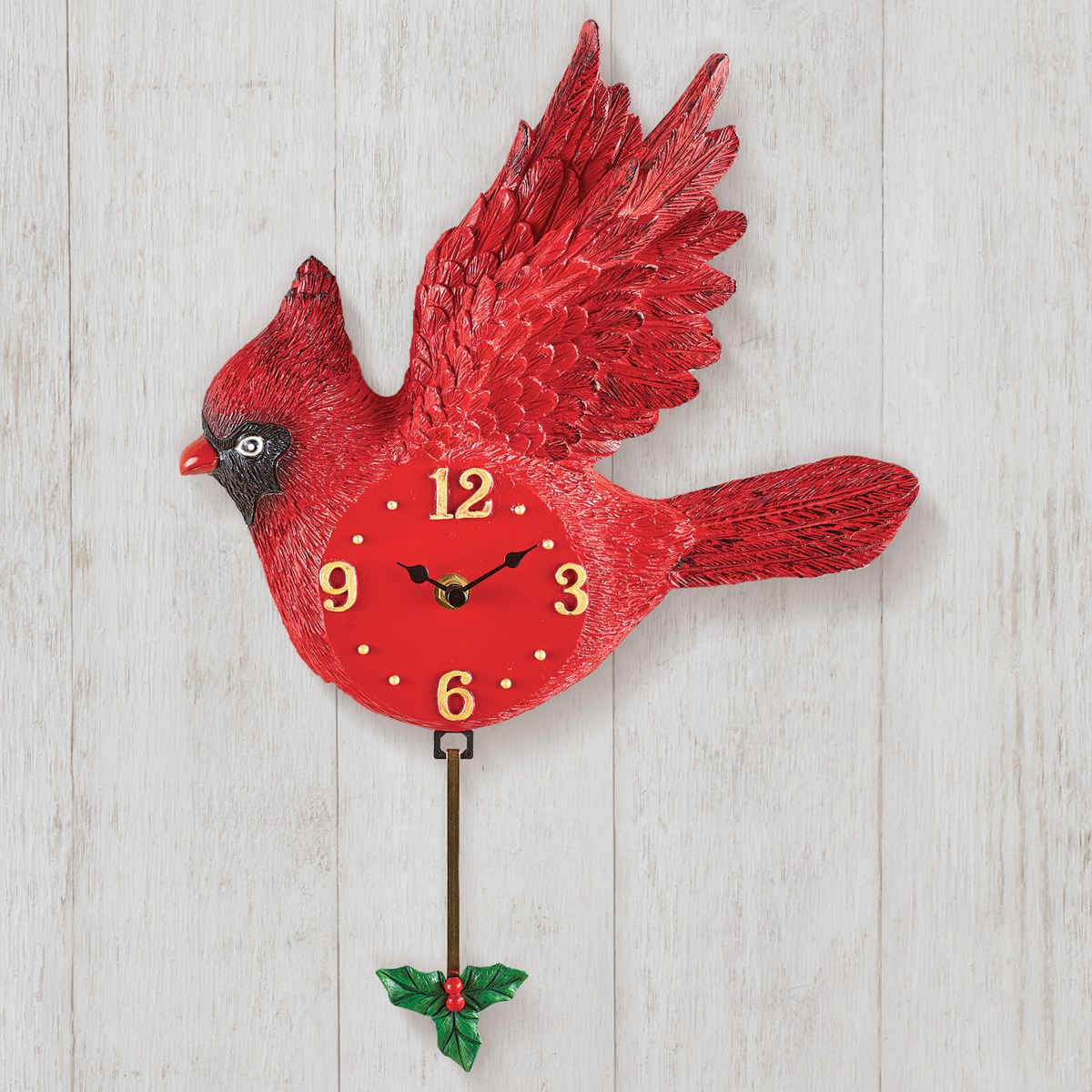 Cardinal Hanging Wall Clock with Pendulum Collections Etc.