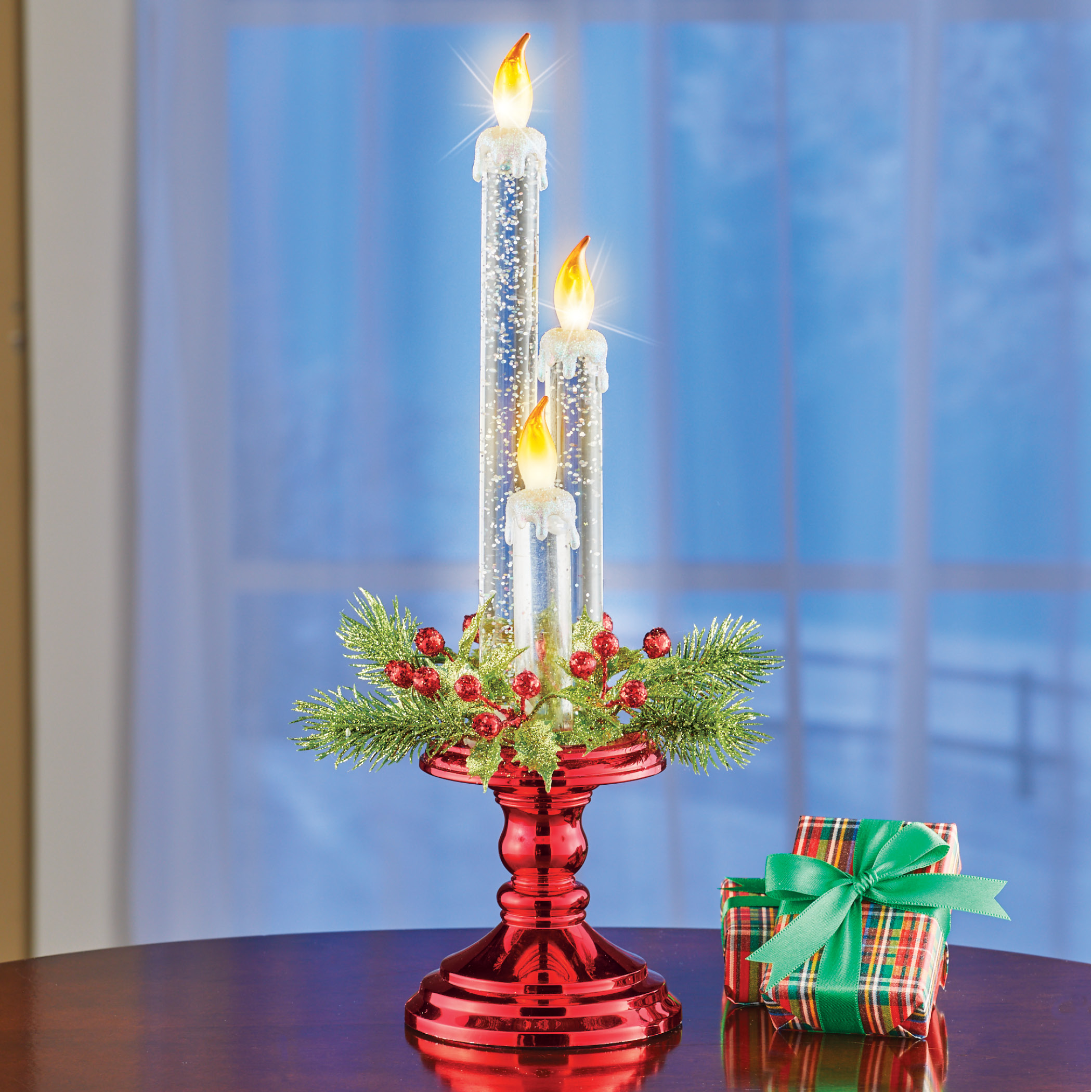 Holiday Led Pedestal Candle Centerpiece Collections Etc