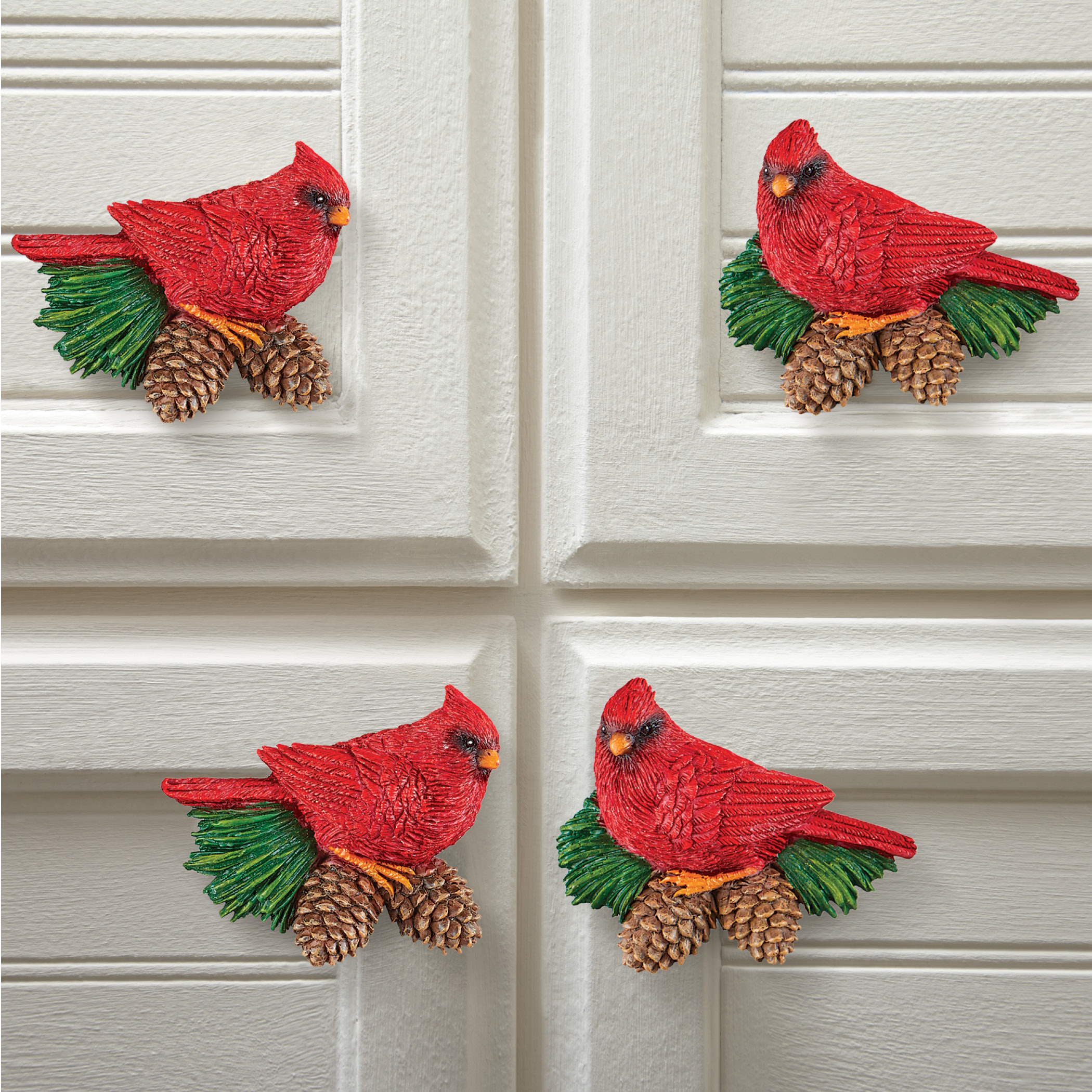 Cardinal And Pinecone Drawer Handles Set Of 6 Collections Etc
