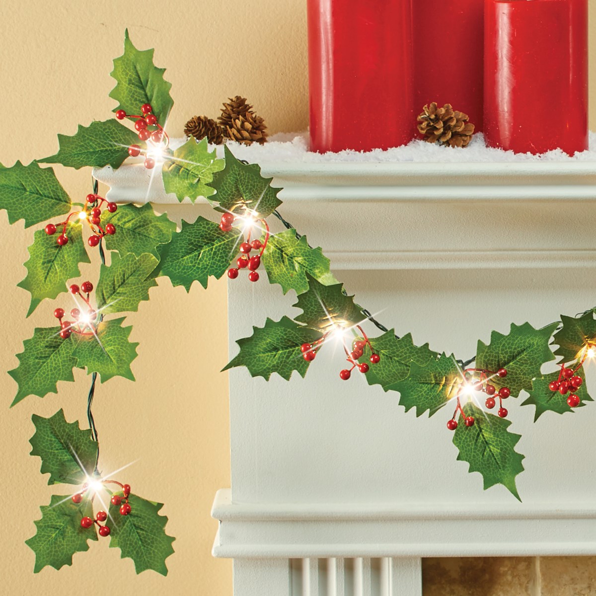 9ft Holly and Berry LED String Lights Collections Etc.
