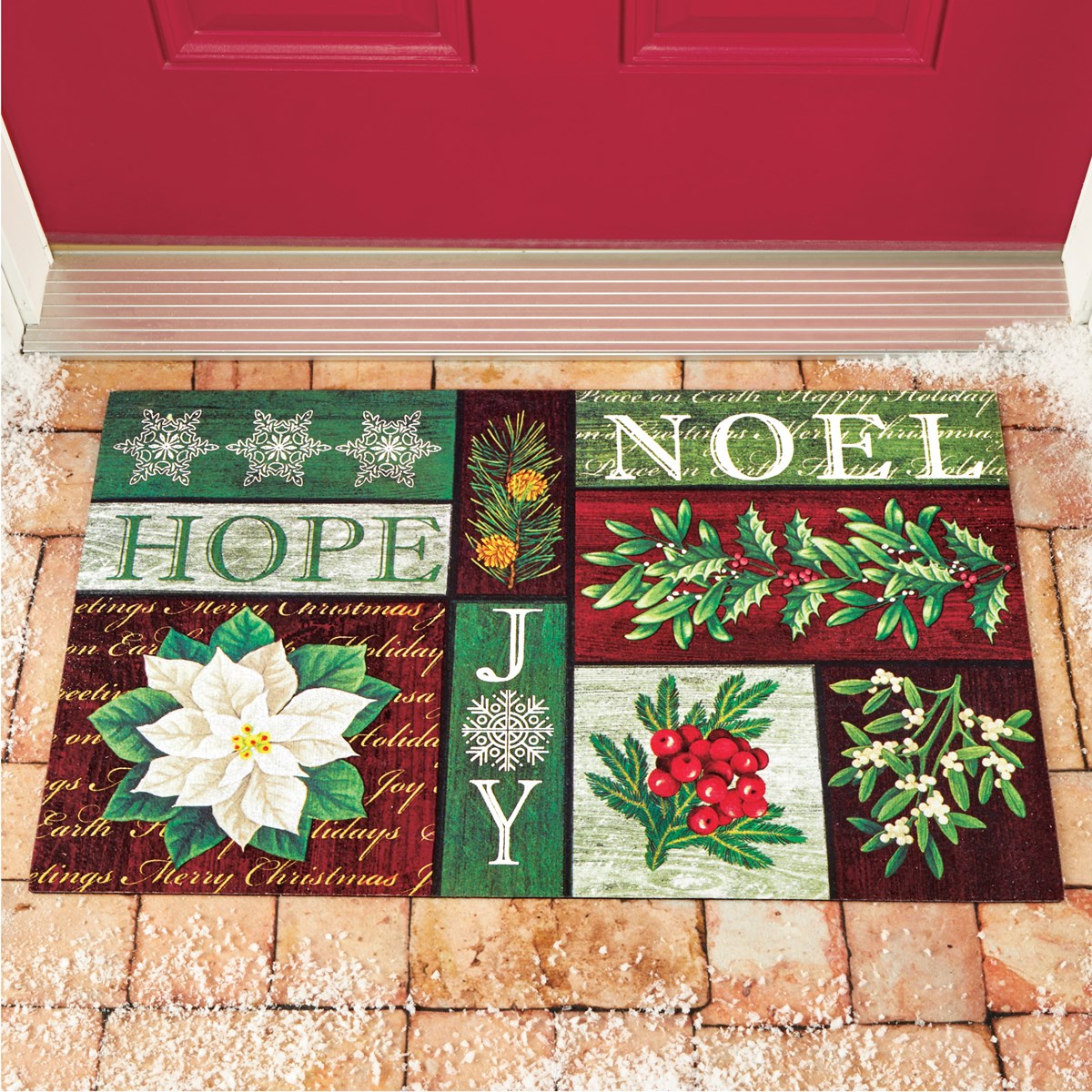 Festive Holiday Doormat with Rubber Back Collections Etc.