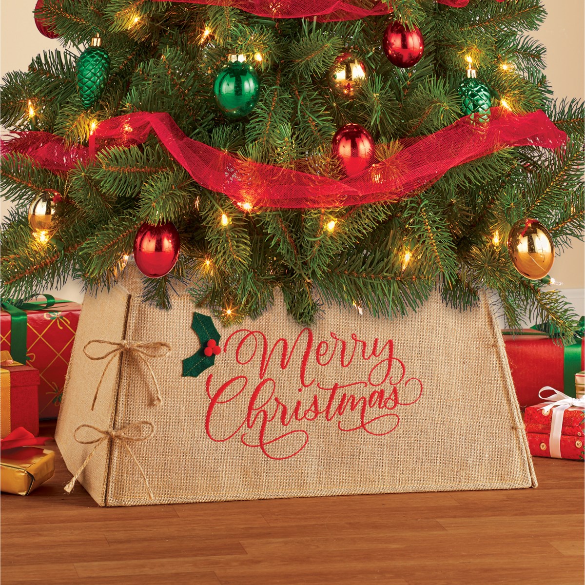 Christmas Tree Embroidered Base Cover Collections Etc.