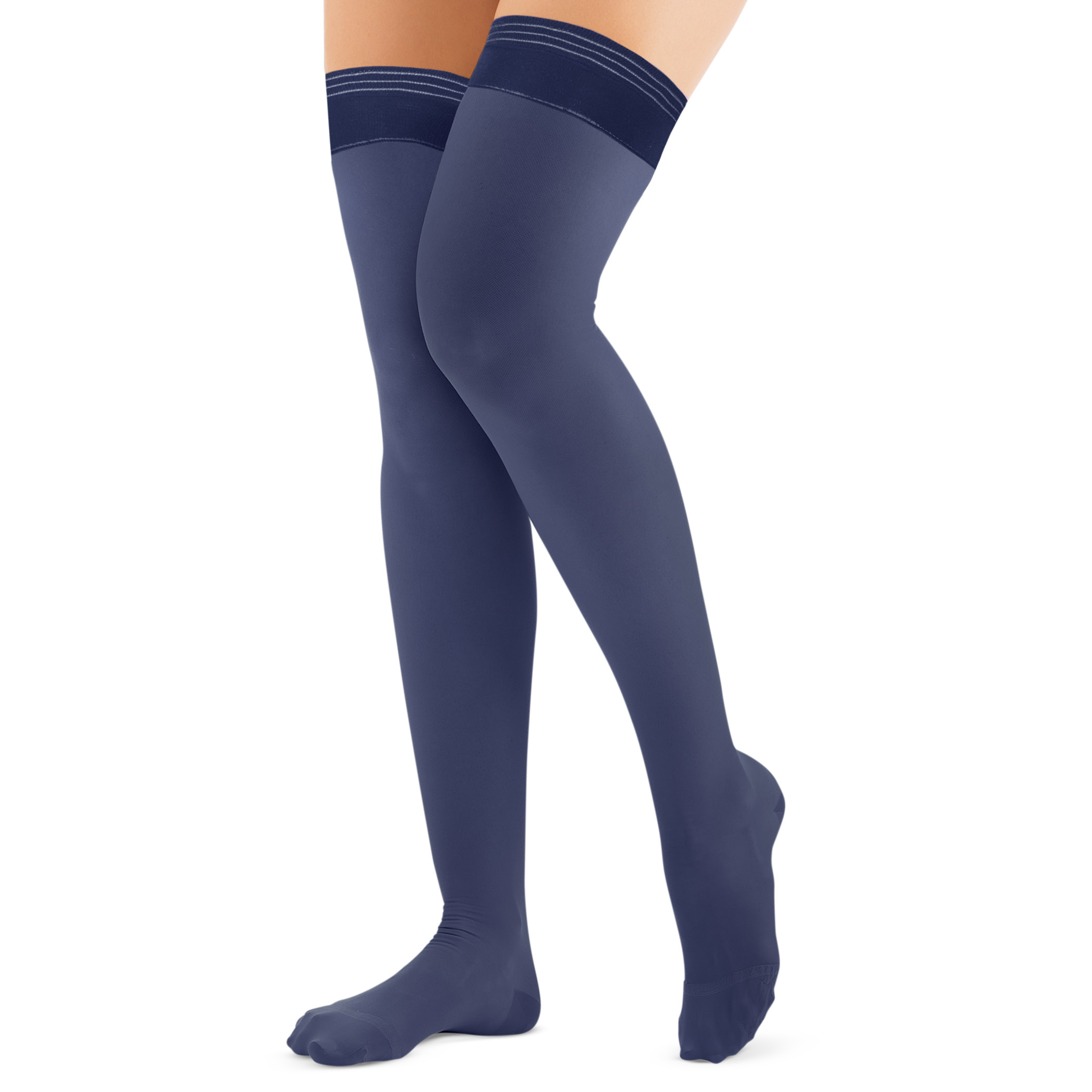 Stylish Compression Thigh Highs - Set of 3 Regular Black