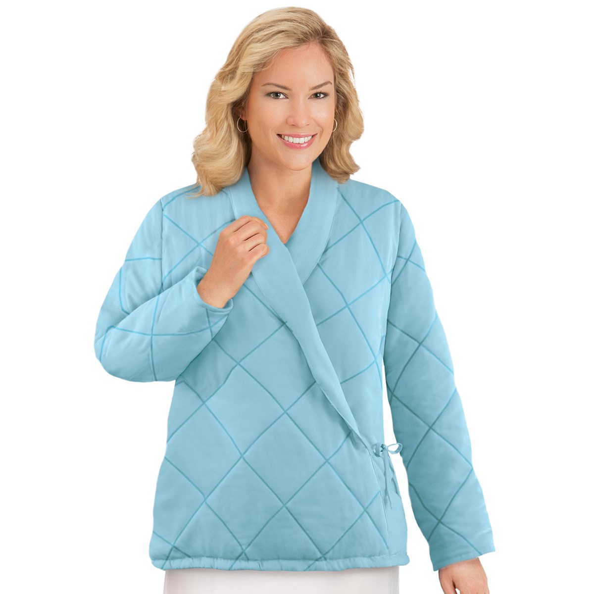 Puffer Quilted Bed Jacket with Asymmetrical Front Collections Etc.