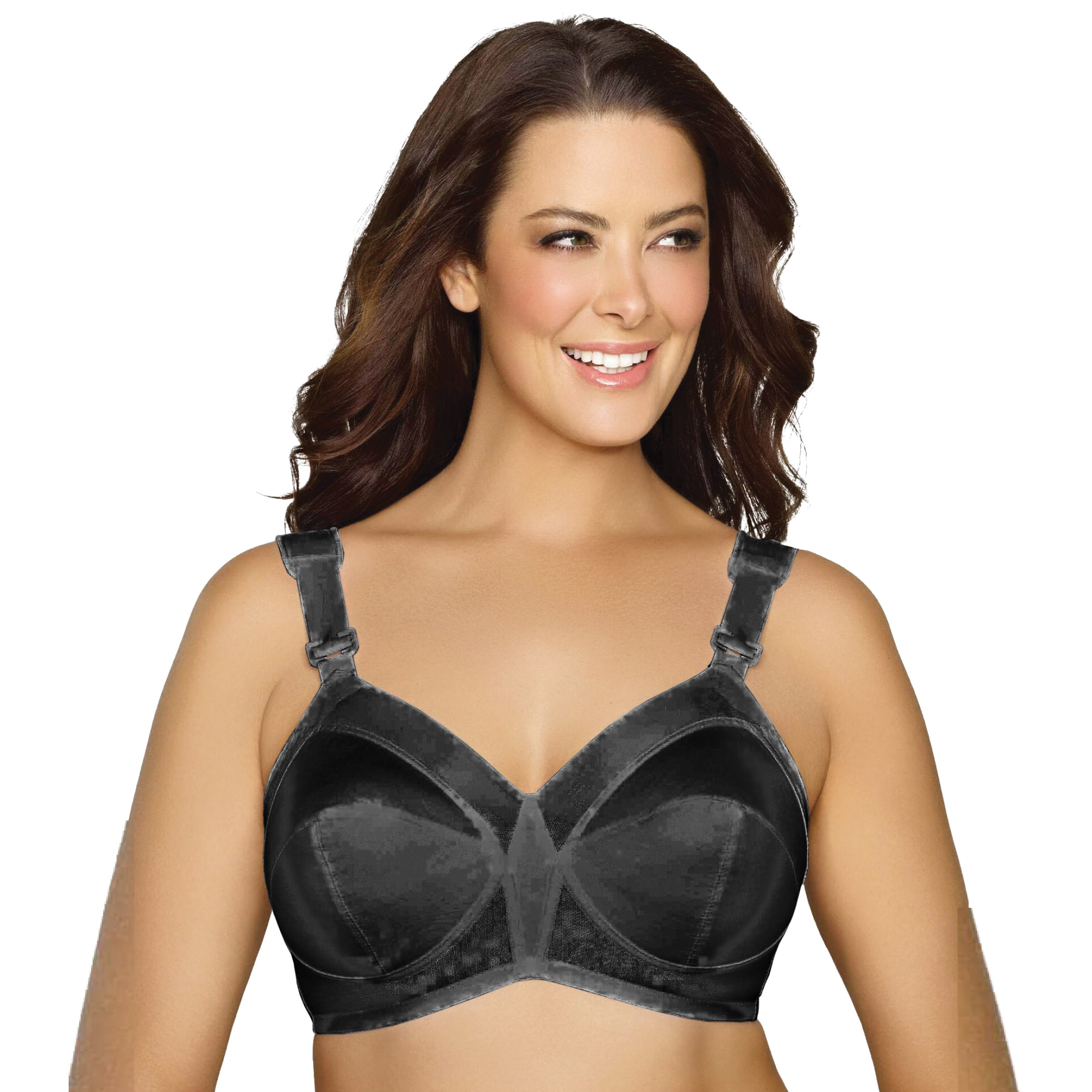 Women's Exquisite Form Support Bra with Moveable Pads Black 38D