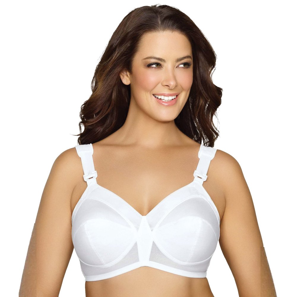 Exquisite Form Fully Coverage Wireless Support Bra with Adjustable Straps, Back Hook Closure, and Moveable Pads to Ease Shoulder Pain