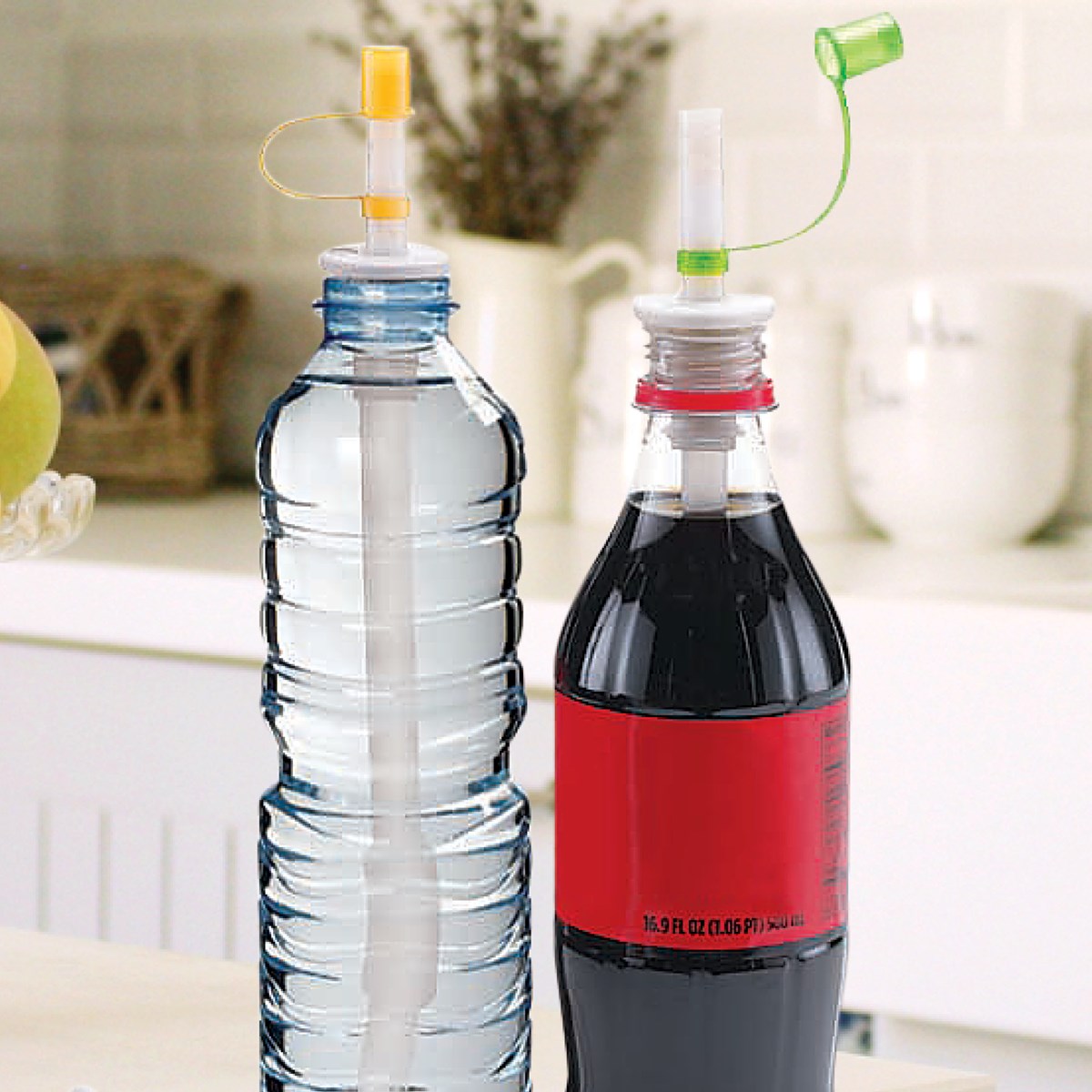 Bottle Straws with FlipTop Caps Set of 2 Collections Etc.