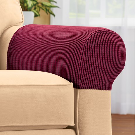 Harrington Textured Stretch Armrest Covers Collections Etc Harrington Textured Stretch Armrest, Armchair Arm Covers