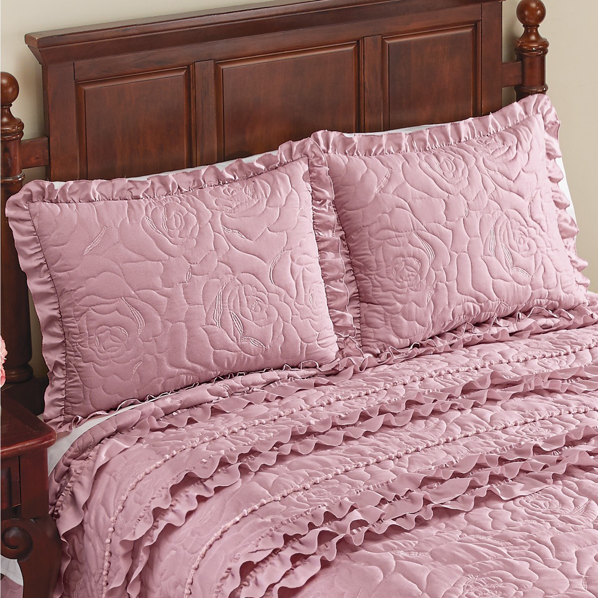 Embroidered Roses & Ruffled Pillow Sham Collections Etc.