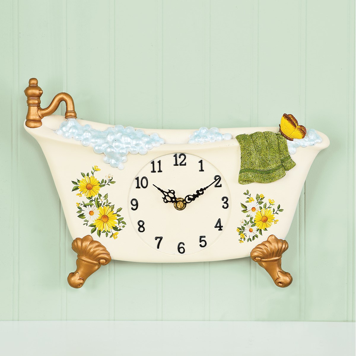 Daisy Bathtub Decorative Bathroom Wall Clock Collections Etc.