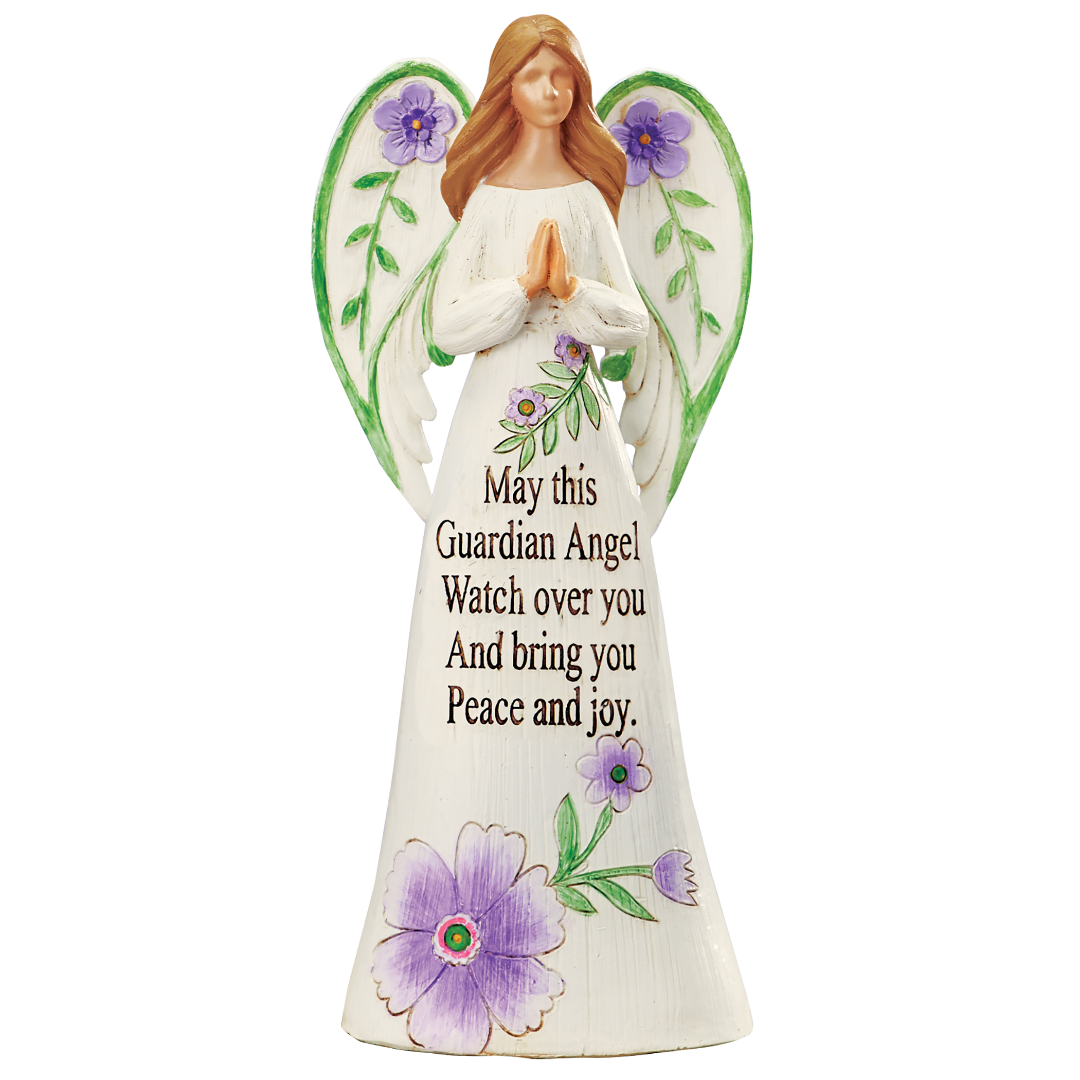 Floral Tabletop Angel Figurine with Sentiment Saying