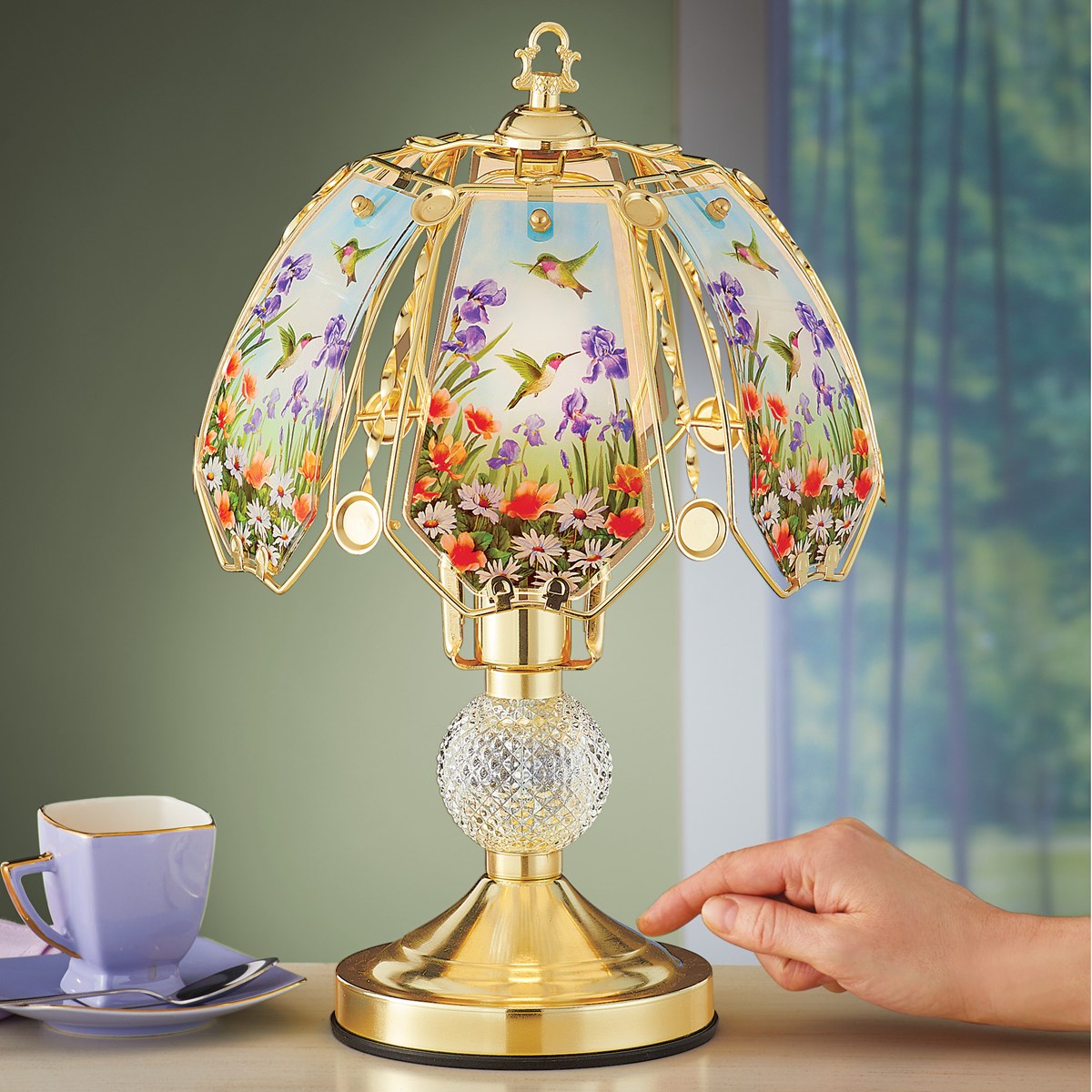 Hummingbirds in the Garden Floral Touch Lamp Collections Etc.