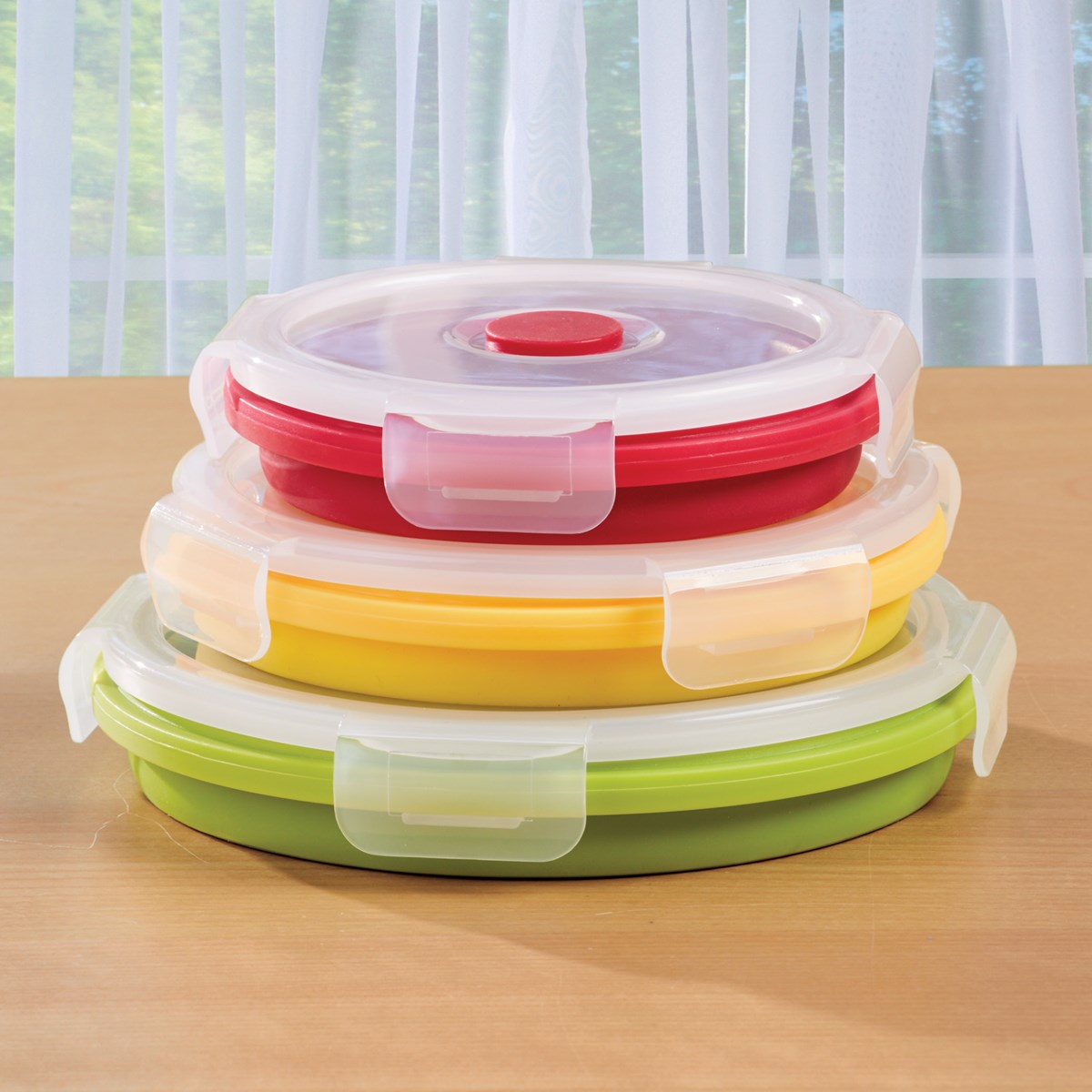 Collapsible, Spacesaving Food Containers Set of 3 Collections Etc.