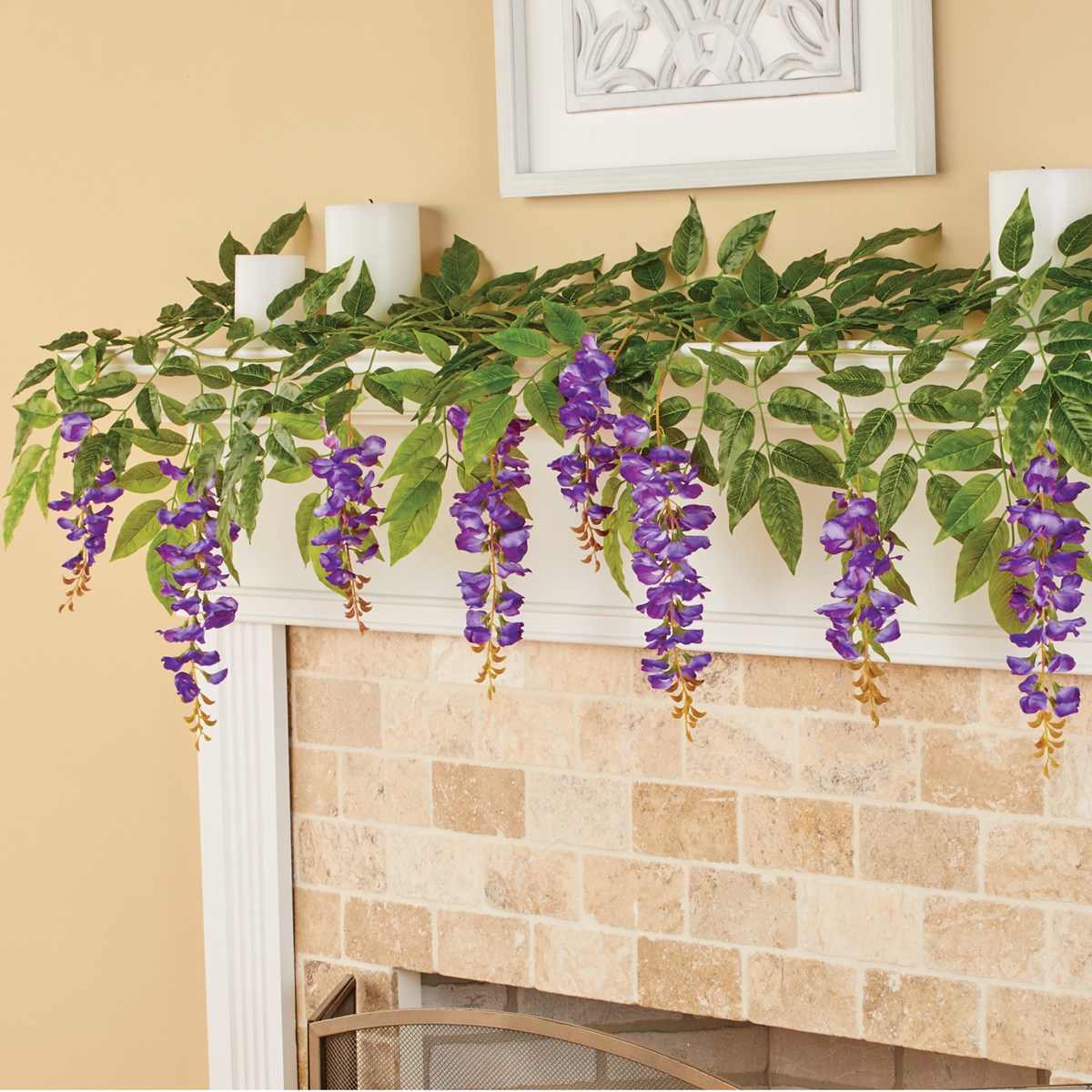 Lush Hanging Wisteria Floral Garland 76"L Collections Etc.
