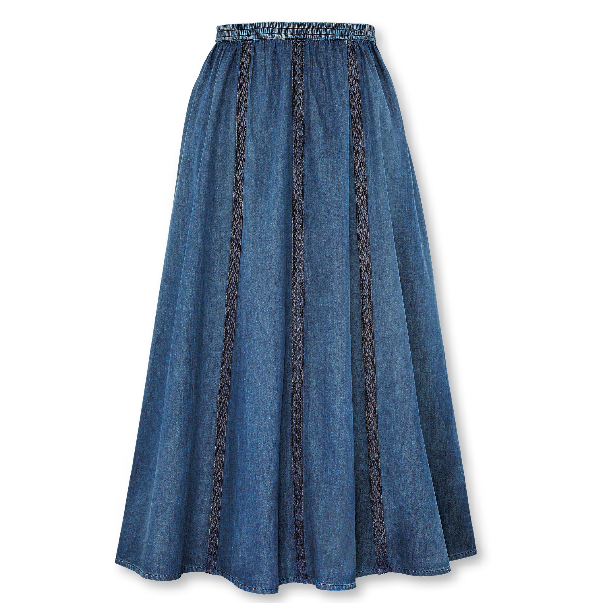 elastic waist denim skirt