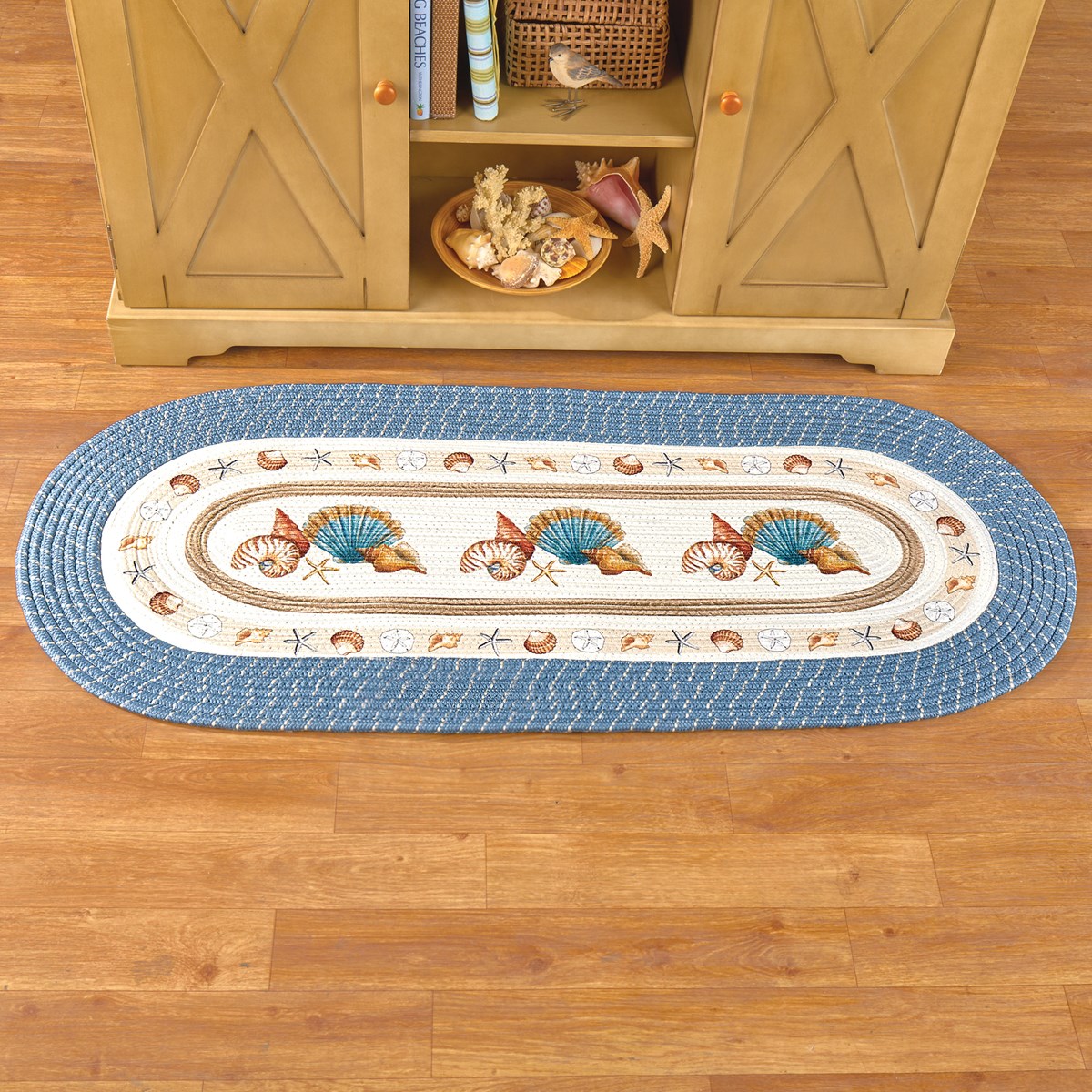 Seaside Style Shoreline Beach Braided Runner Rug Collections Etc.