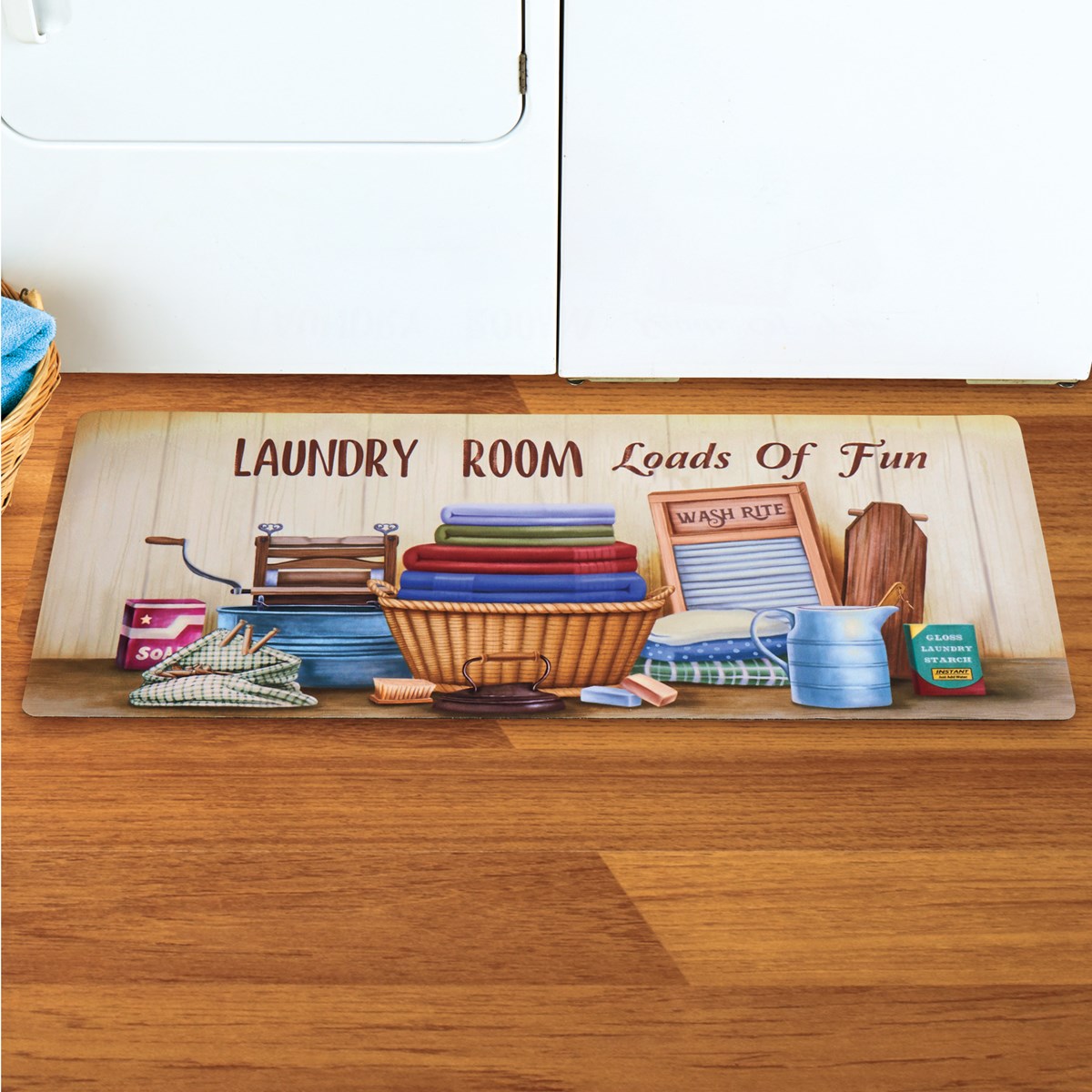 Colorful and Charming SlipResistant Laundry Room Floor Mat