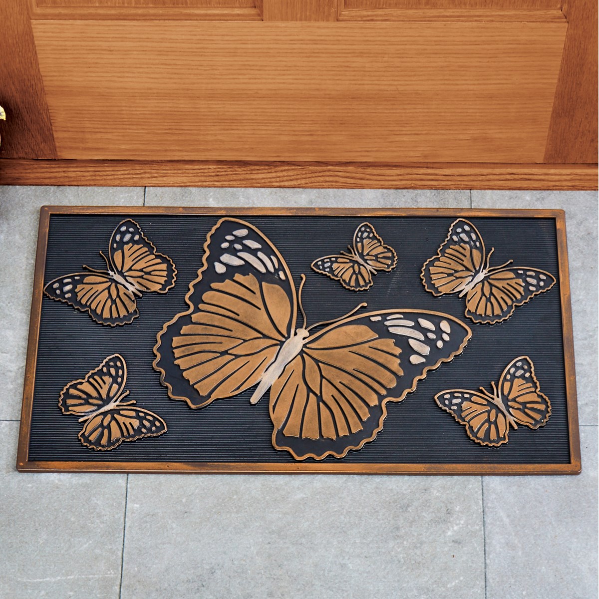 Bronze Butterfly Rubber Outdoor Entry Door Mat Collections Etc.