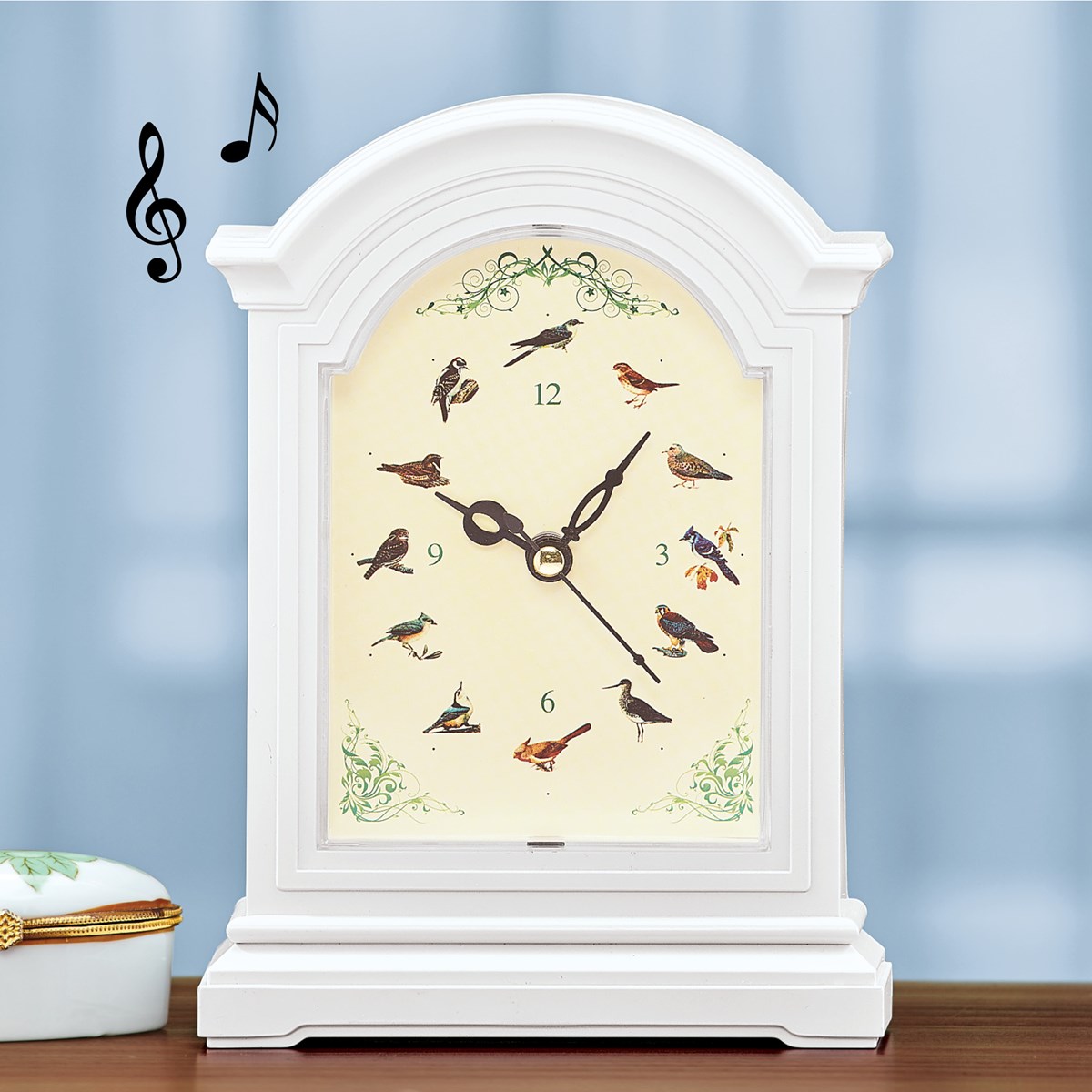 Chirping Birds Tabletop Clock with Sounds Collections Etc.
