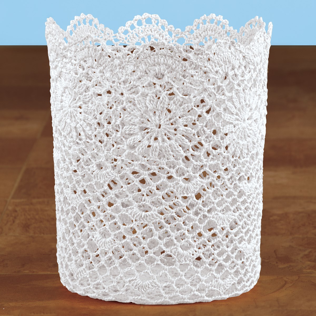 Crochet Decorative Waste Basket Garbage Can Collections Etc.