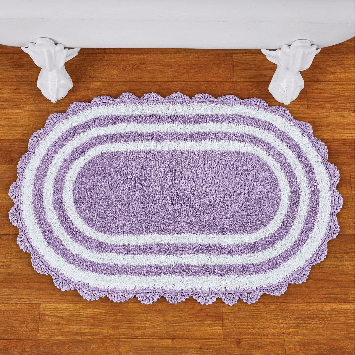 Scalloped Crochet Edge Cotton Bath Rug Collections Etc.
