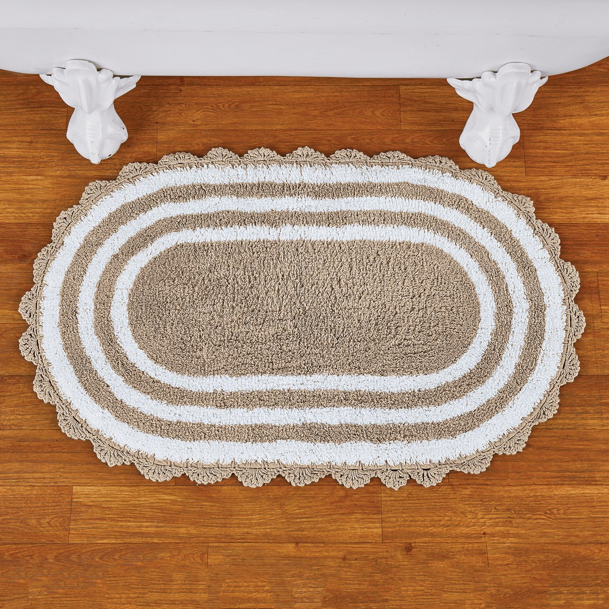 Scalloped Crochet Edge Cotton Bath Rug Collections Etc.