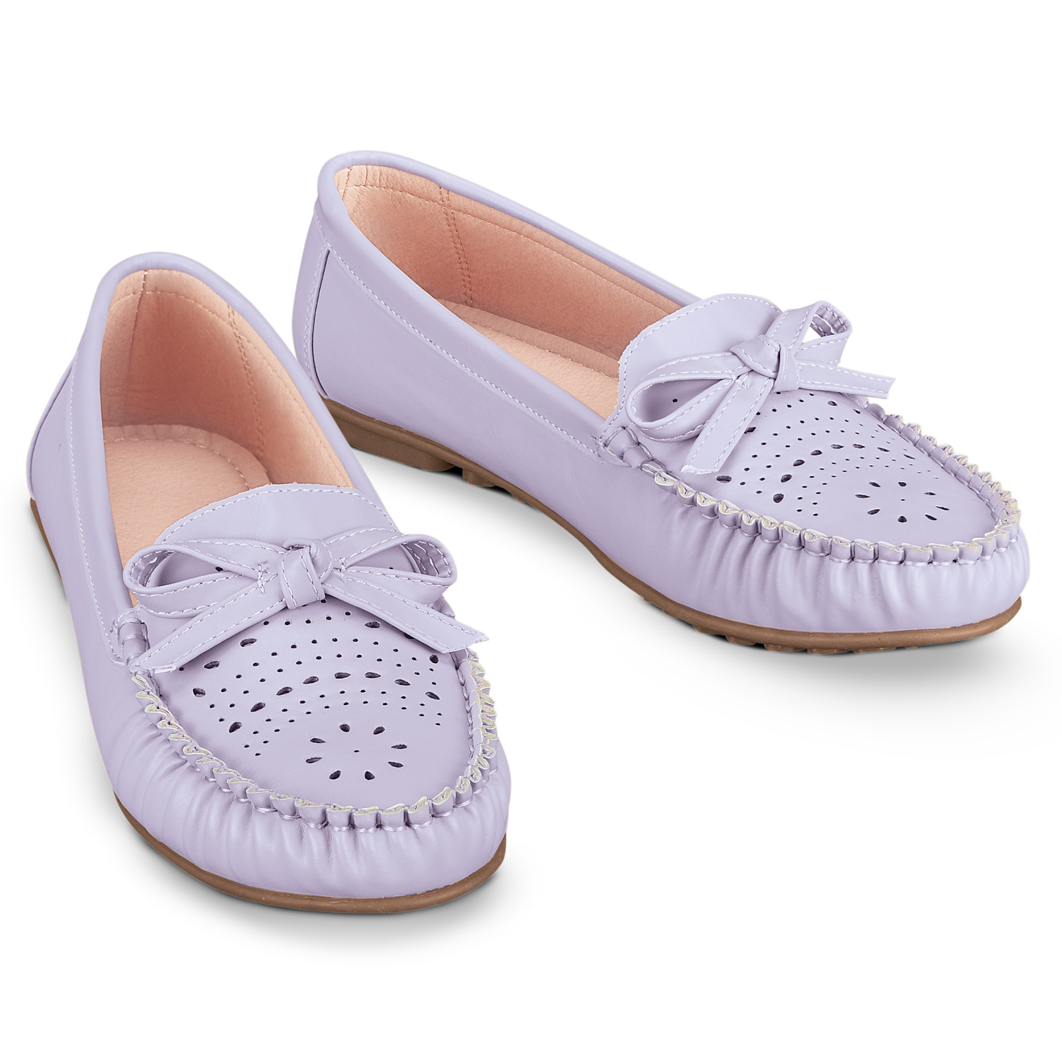 Collections Etc Damen Perforierte Mokassin Schuhe LAVENDEL 10 - Bild 4 von 6