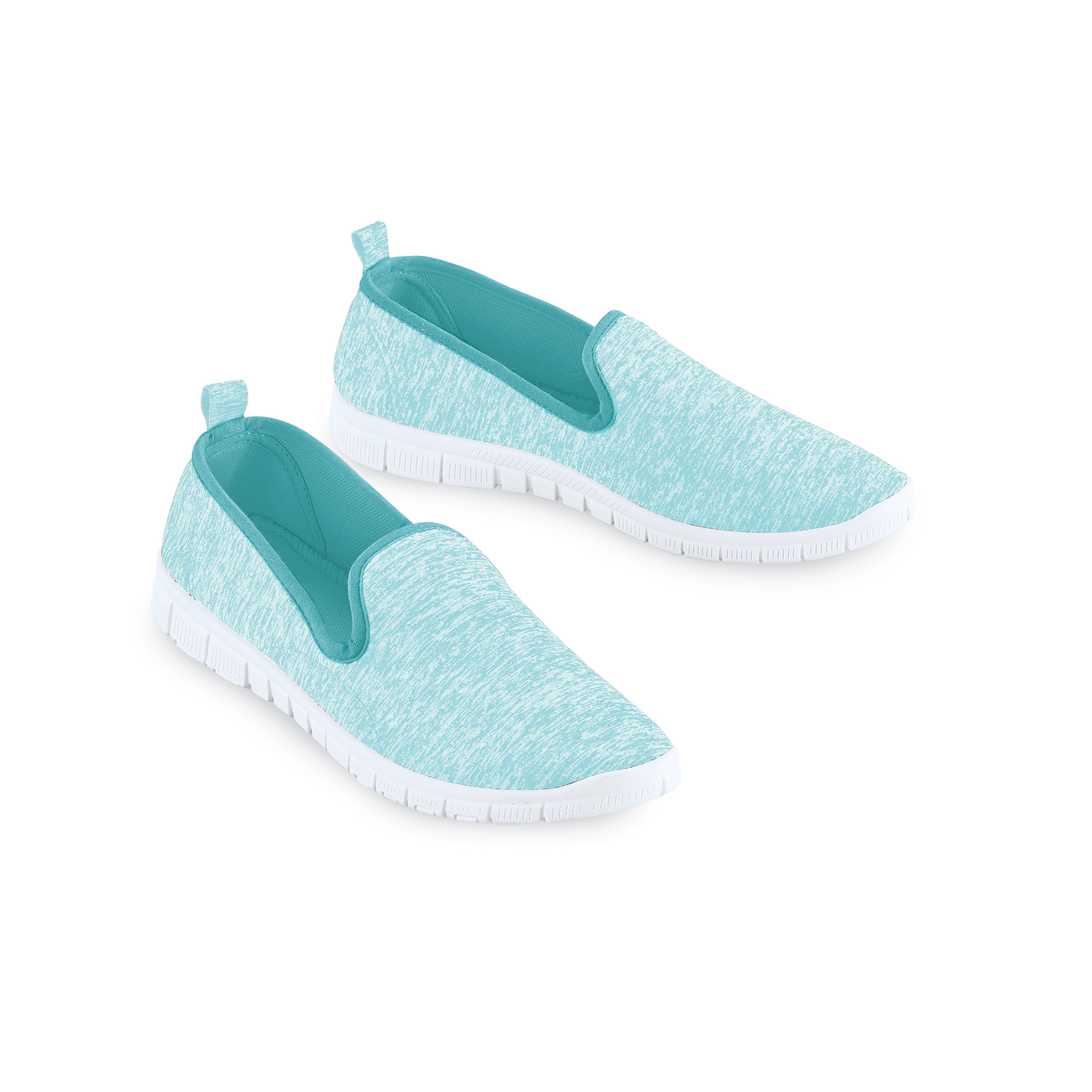 Women's Slip On Lightweight Memory Foam Sole Sneakers, Regular Width Aqua 9