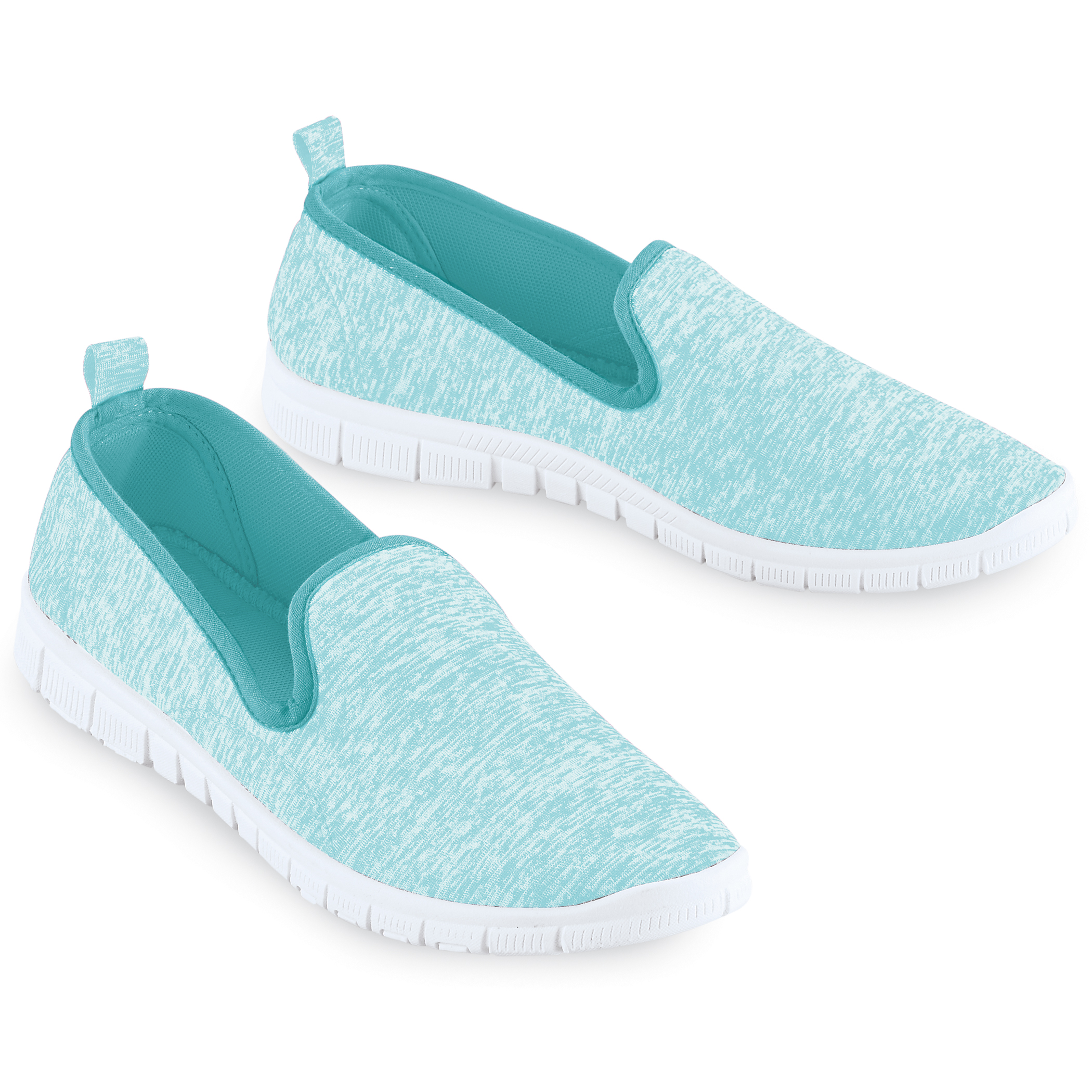 Women's Slip On Lightweight Memory Foam Sole Sneakers, Wide Width Aqua 8