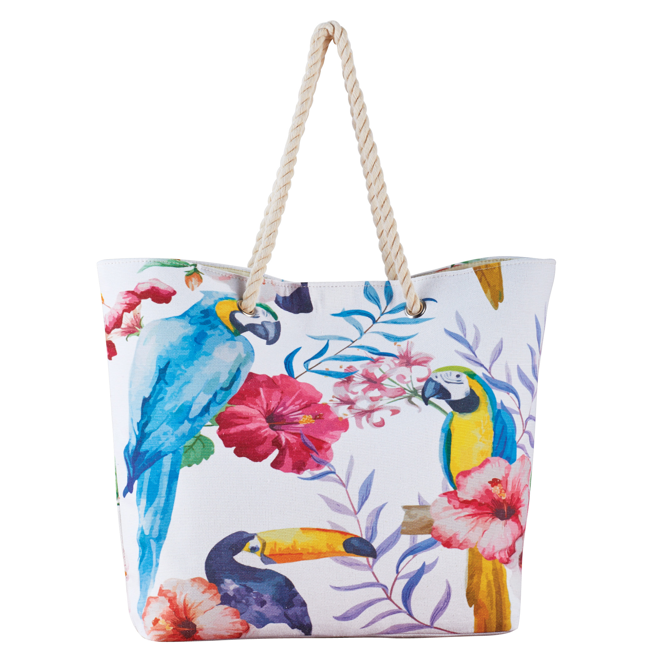 Large Tote Bag-Tropical Flowers