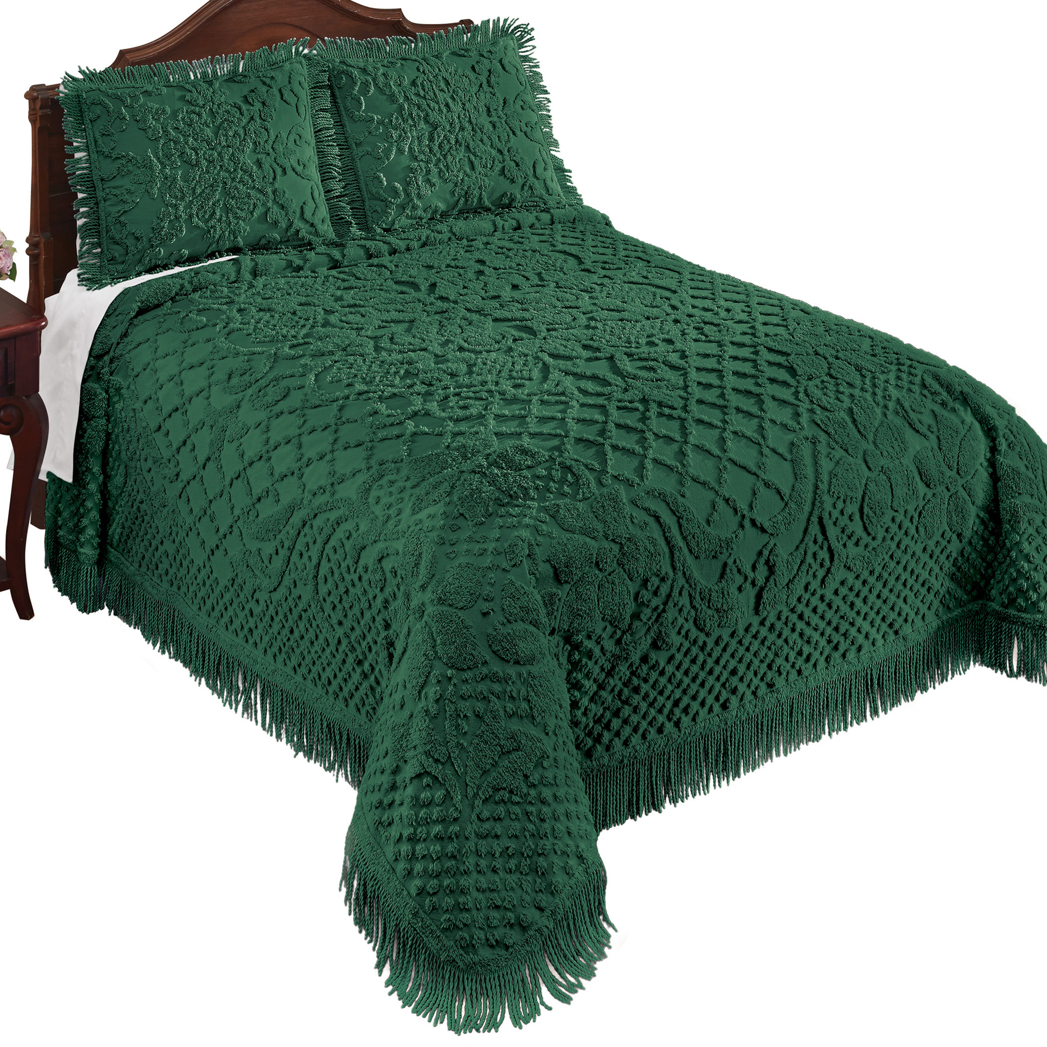 Soft & Luxurious Diamond Pattern Bella Chenille Bedspread - Picture 5 of 16
