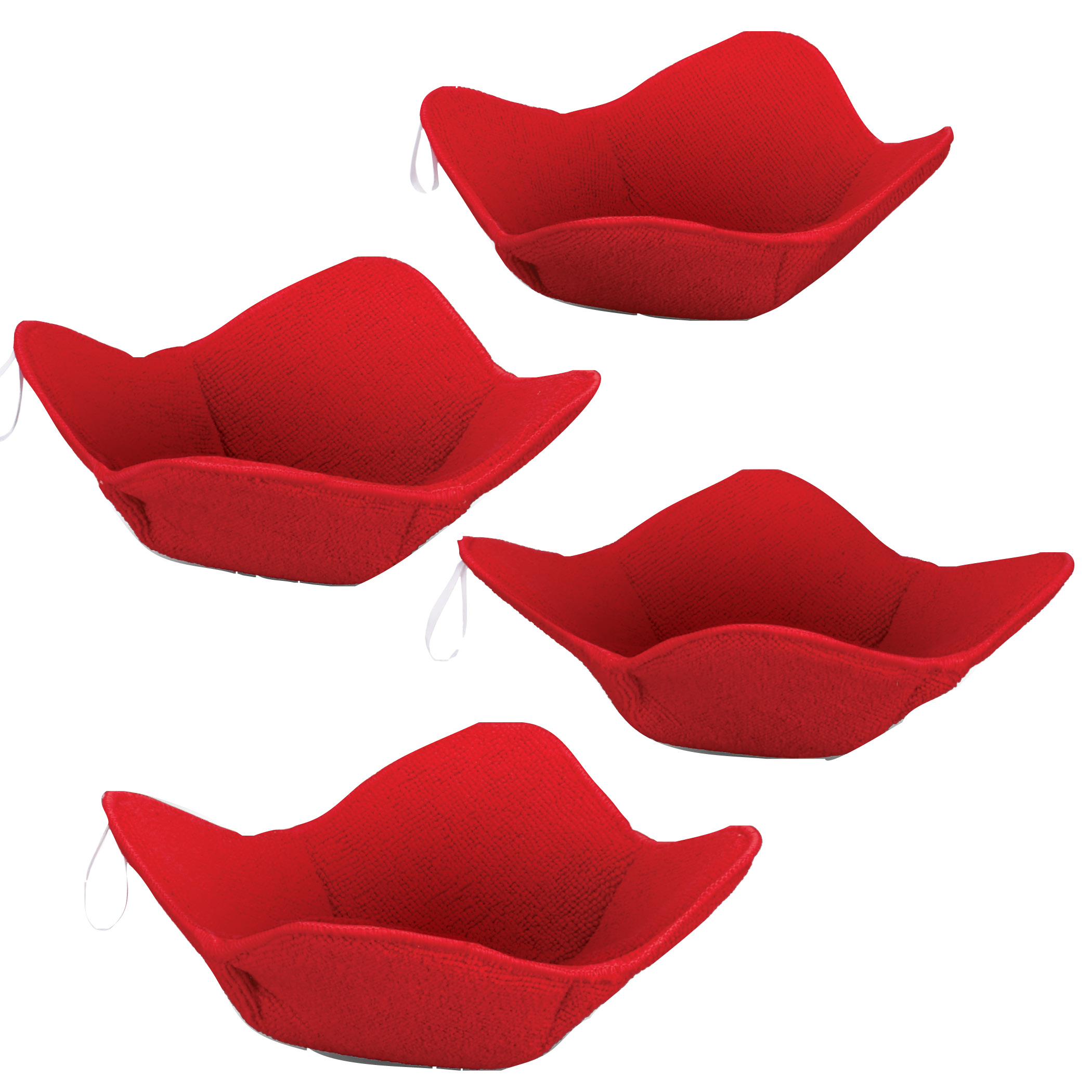 Hot Foods Microwave Bowl Huggers - Set of 4 - Microwave Safe - Table Trivet - Polyester - 7.75"L x 7.75"W x 3"H