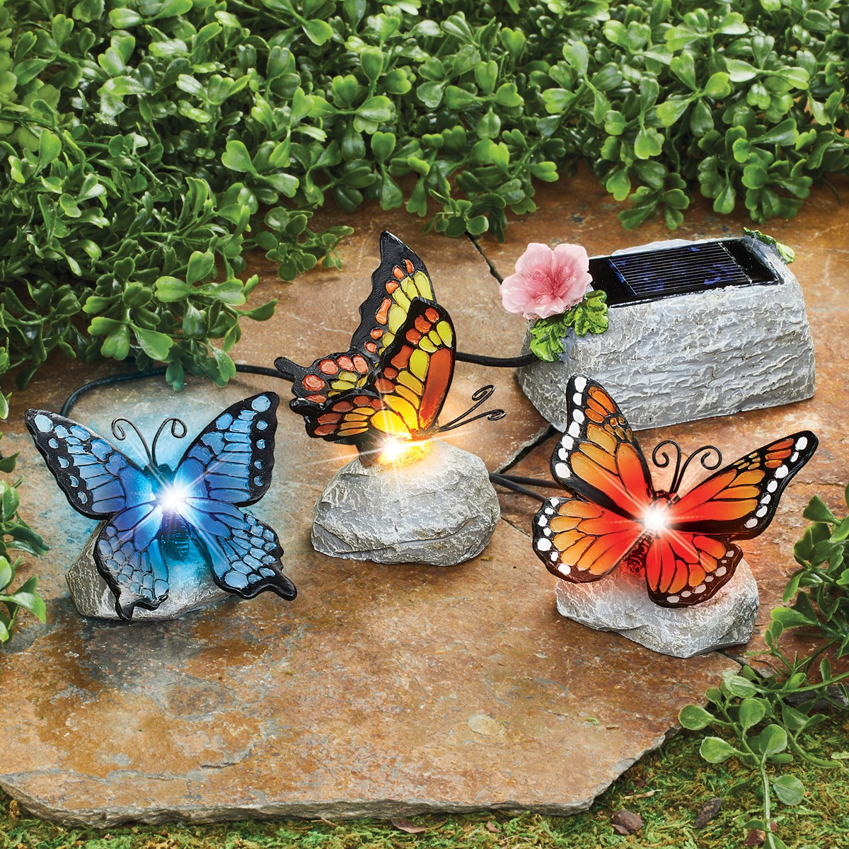 HandPainted Pretty Solar Powered Butterfly Figurines Collections Etc.