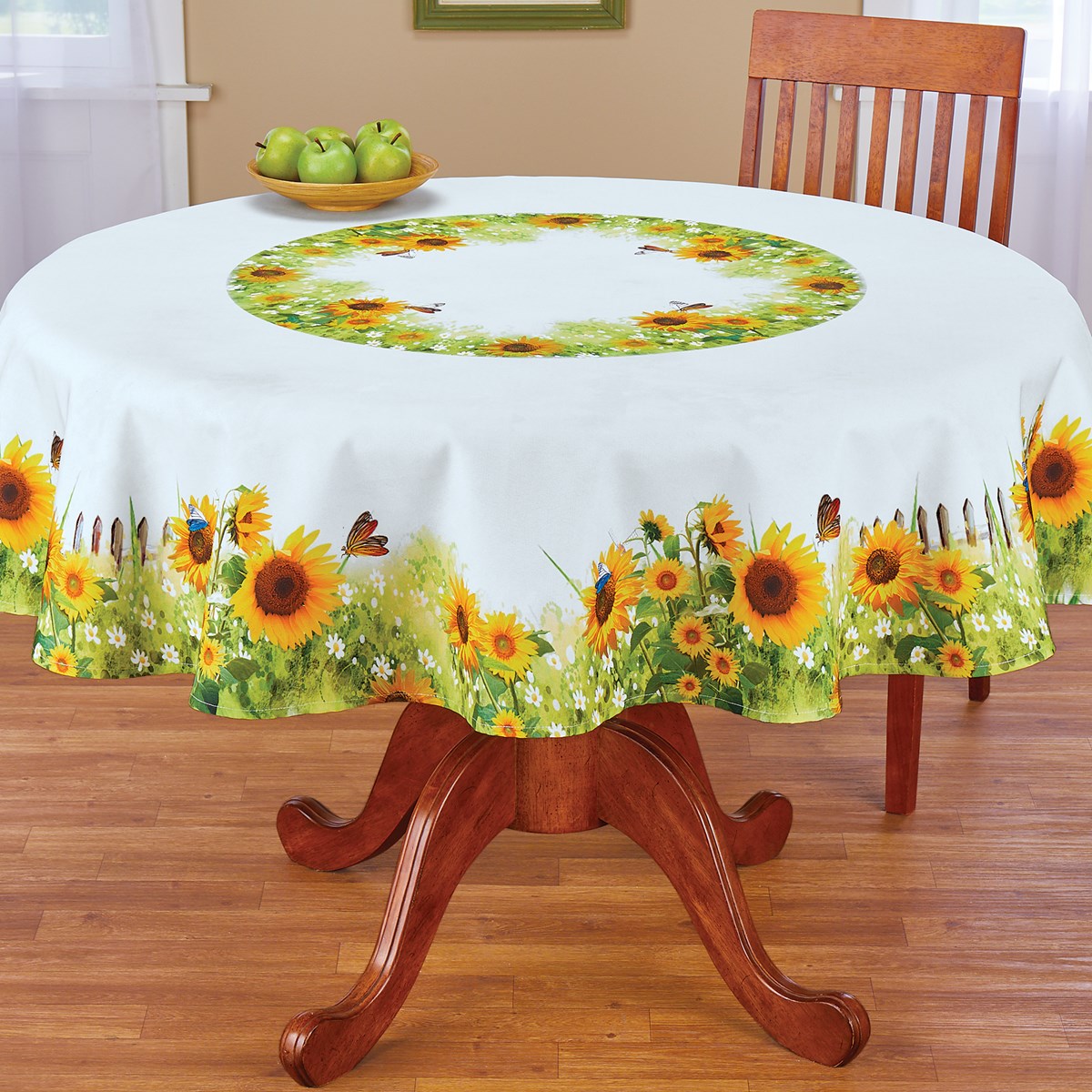 Bright Sunflower Garden Printed Tablecloth Collections Etc.