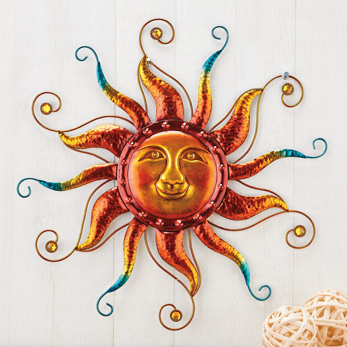 Multicolor Sun Wall Art Decor with Sparkling End Beads Collections Etc.