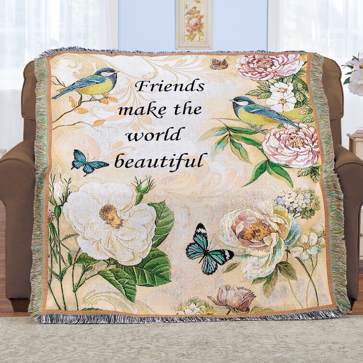 Friendship Sentiment Tapestry Throw Blanket Collections Etc.