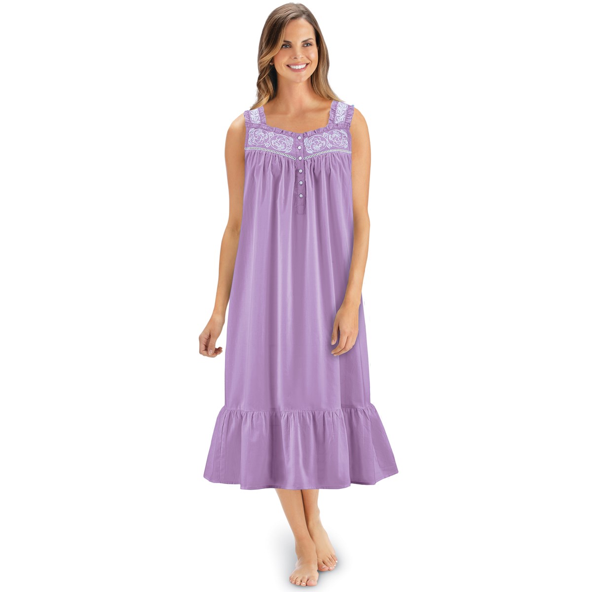 Lace Trim Sleeveless Nightgown Collections Etc.