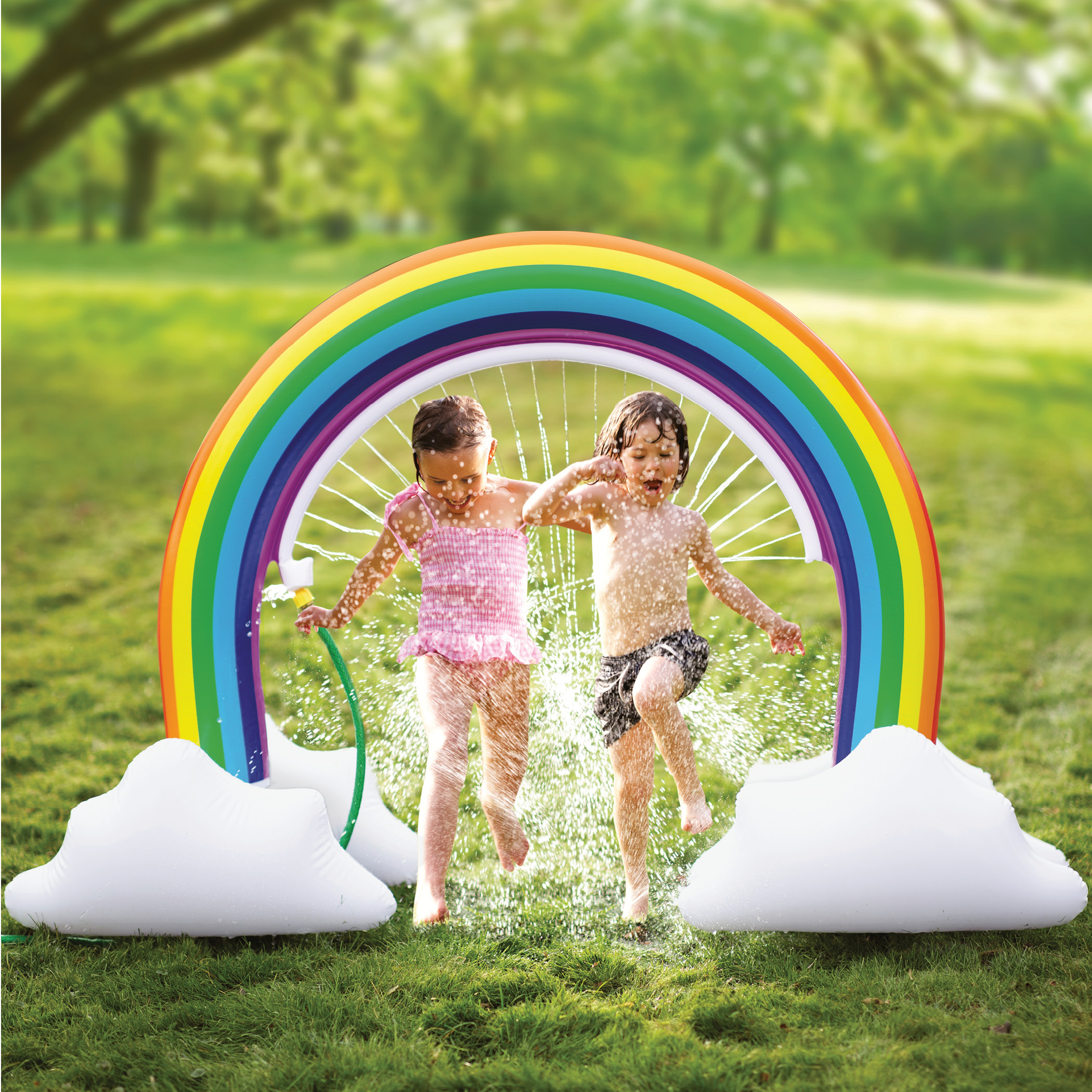 rainbow inflatable baby walker