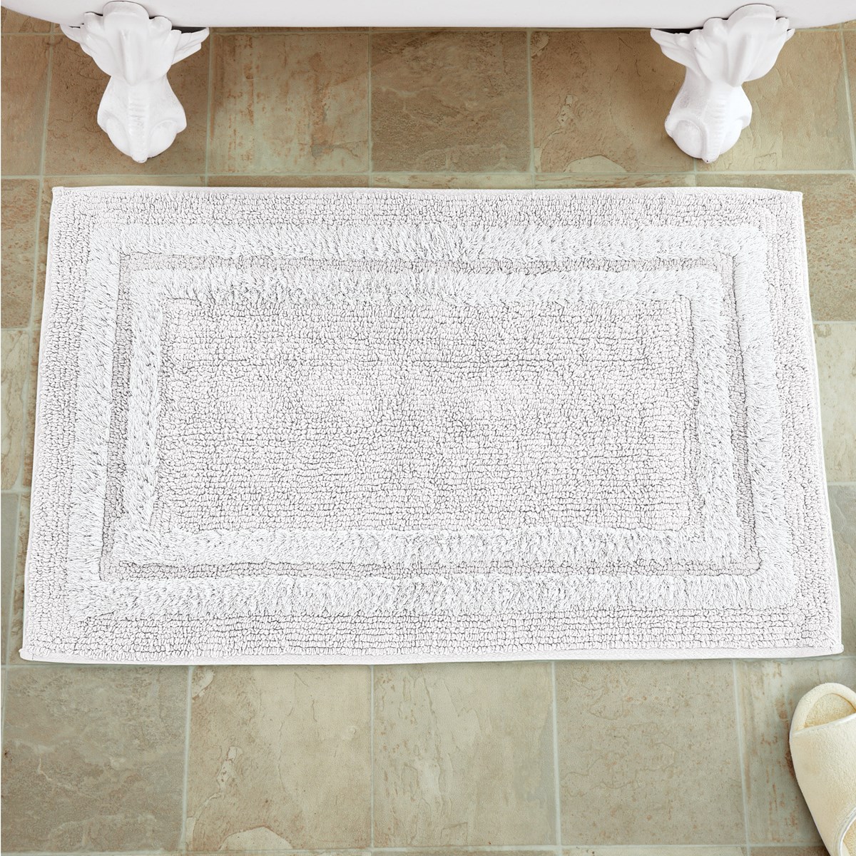Soft, Tufted Rectangular Deluxe Cotton Bath Rug Collections Etc.