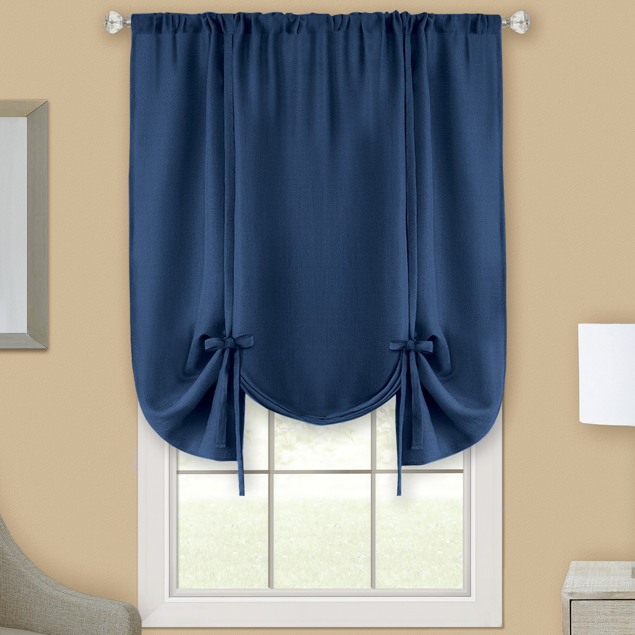 Solid Colored Darcy Tie Up Window Curtains Collections Etc