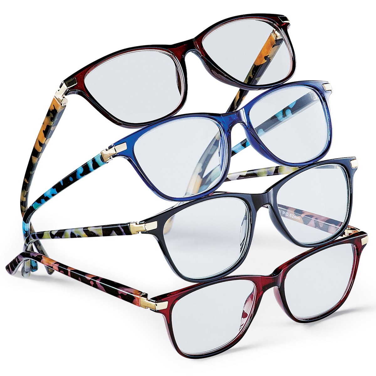 2Tone Tortoise Accent Reader Glasses Set Set of 4 Collections Etc.