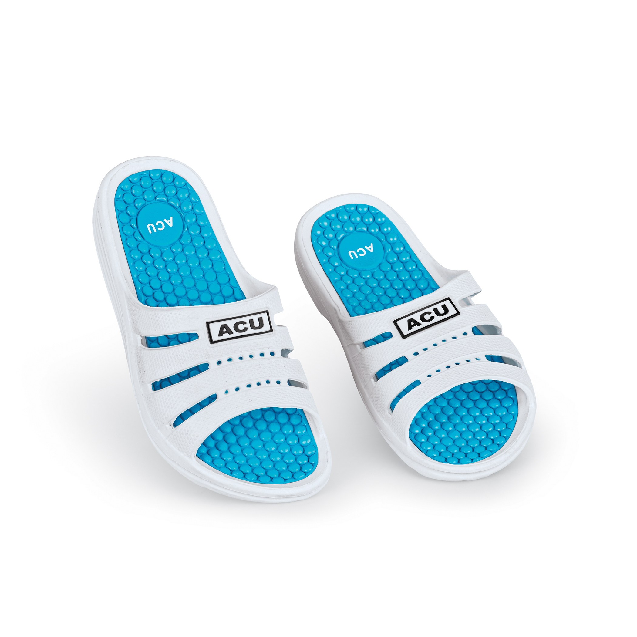 Womens Massaging Comfort Slip-On Slides - Sandals - Stimulate Pressure Points - Waterproof - Indoor, Outdoor Use - Multiple Colors