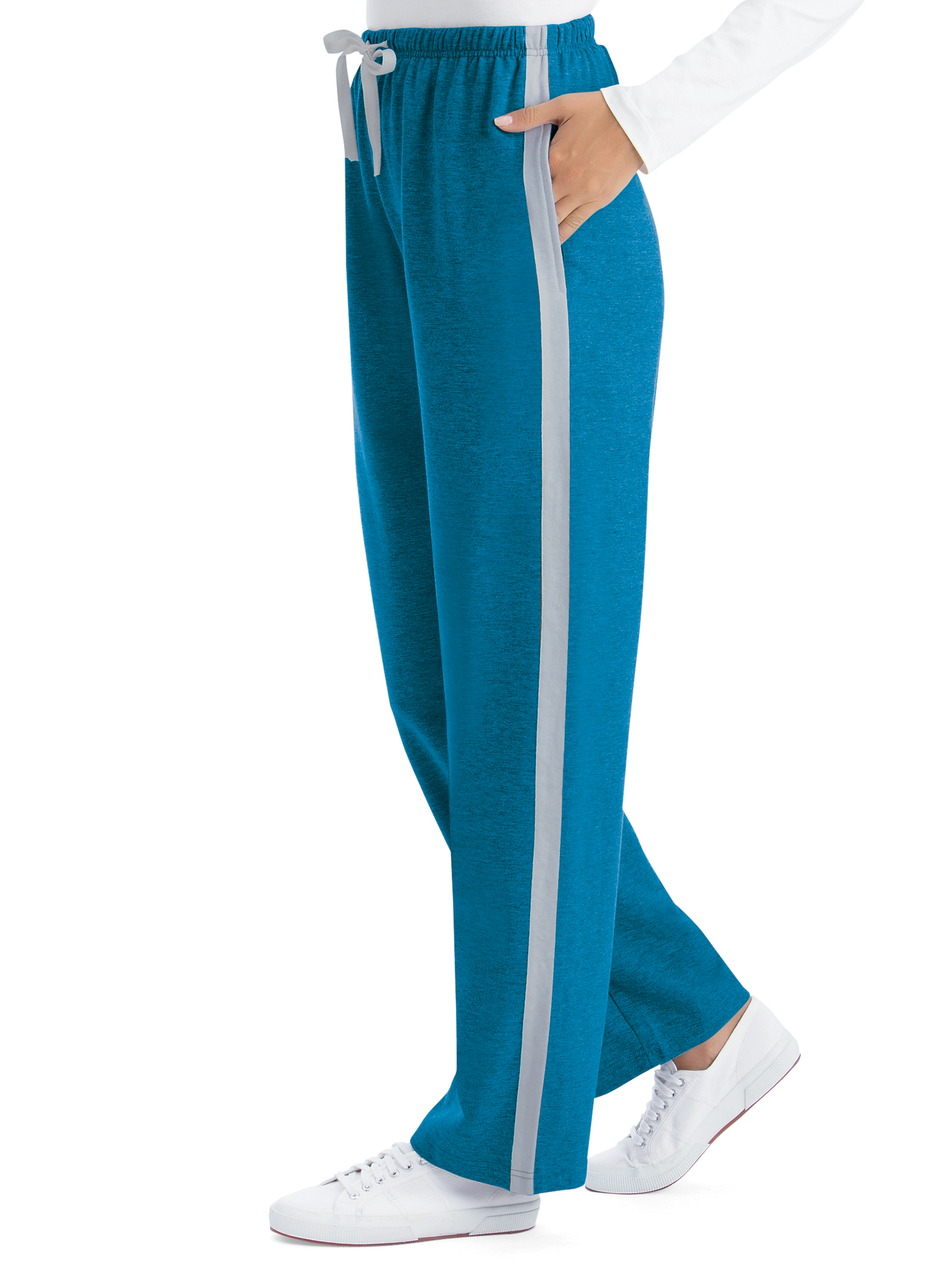 Soft and Comfy Pull-On Side Stripe Knit Pants | Collections Etc.