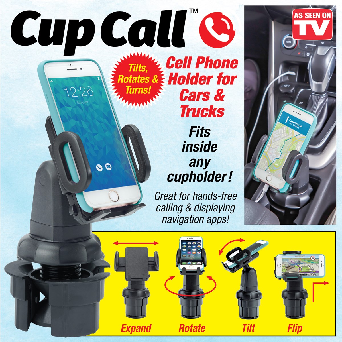 Cup Call™ Hands Free Vehicle Cell Phone Mount Collections Etc.
