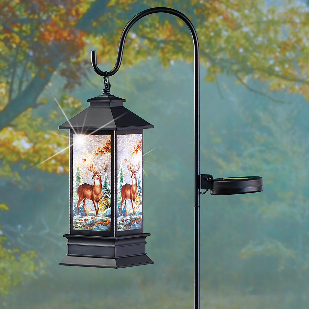 Solar Powered Deer Lantern with Shepherd Hook Collections Etc.