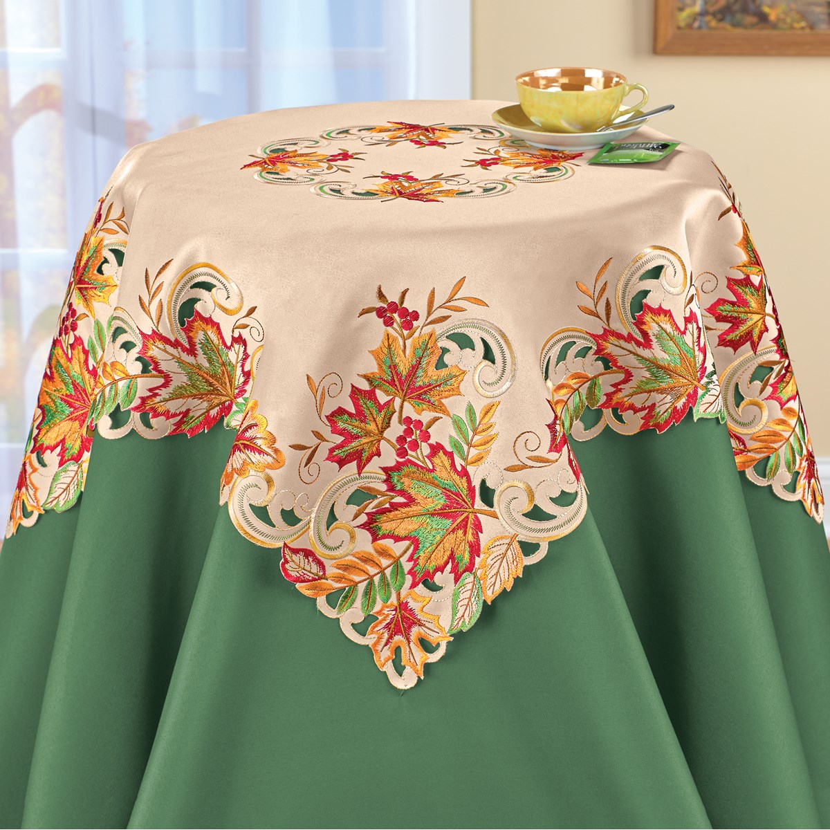 Autumn Seasonal Leaves and Berries Table Linens Collections Etc.