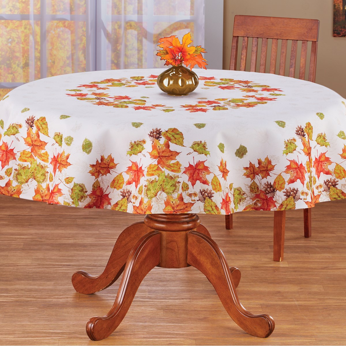 Charming Printed Fall Leaves Design Tablecloth Collections Etc.